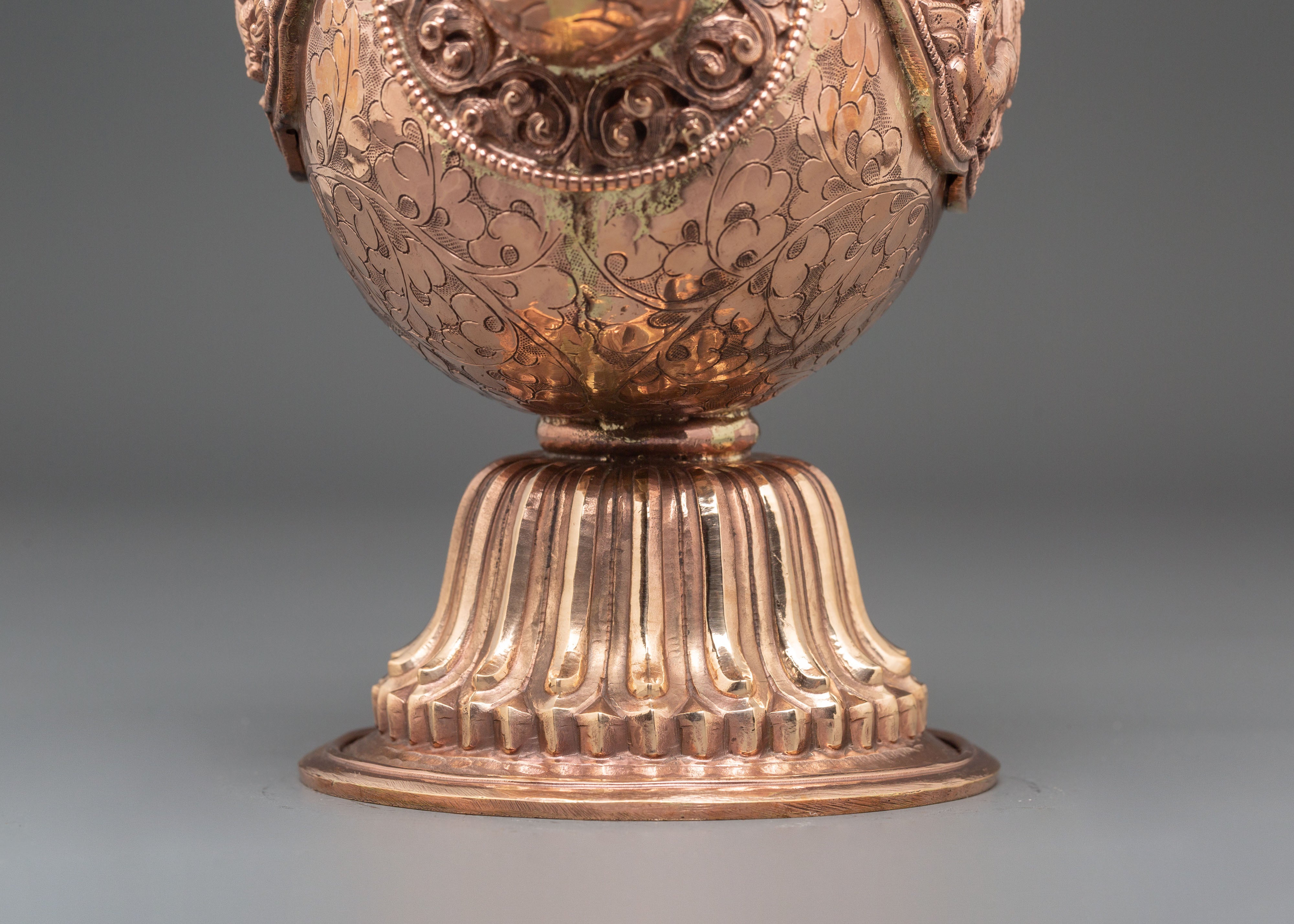 Copper Ritual Bhumba | Tibetan Buddhist Water Offering Vessel for Purification