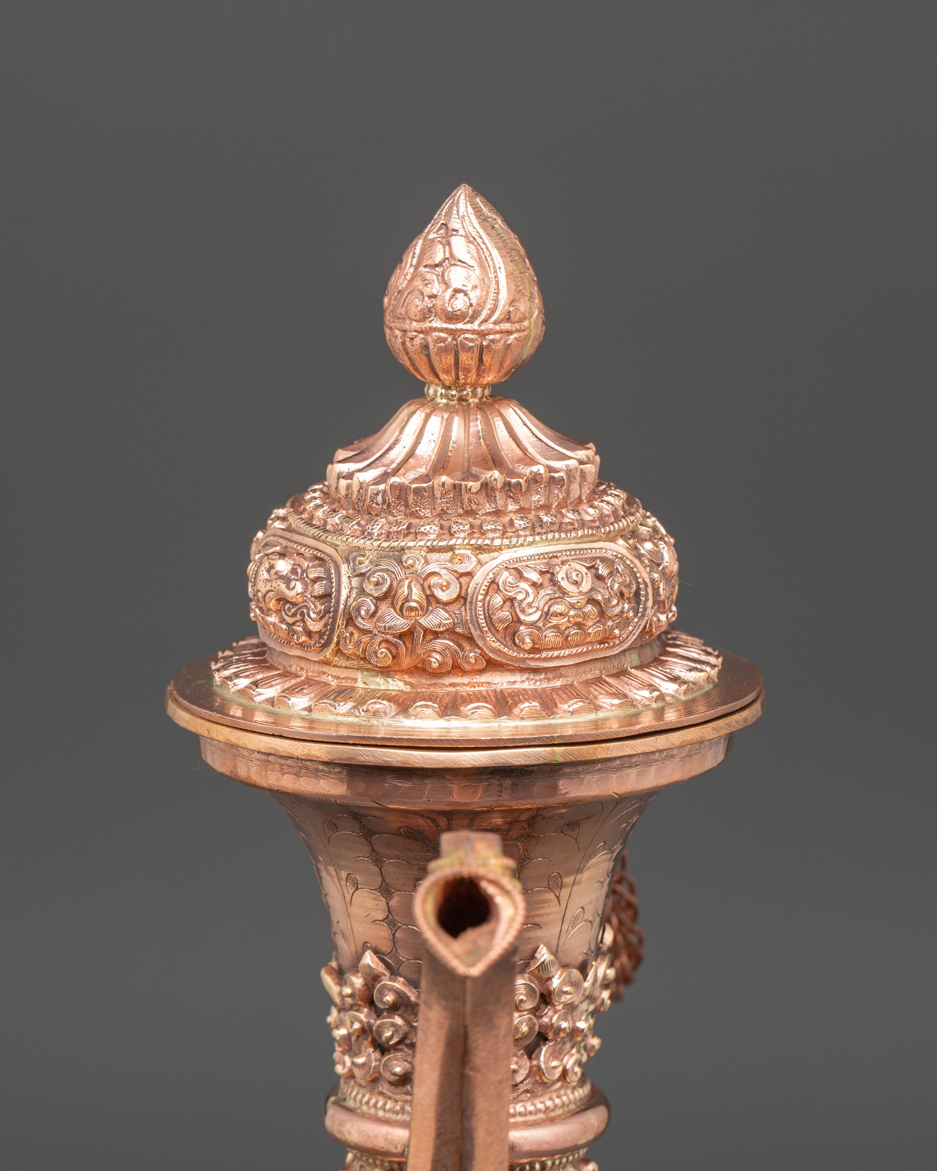 Copper Ritual Bhumba | Tibetan Buddhist Water Offering Vessel for Purification