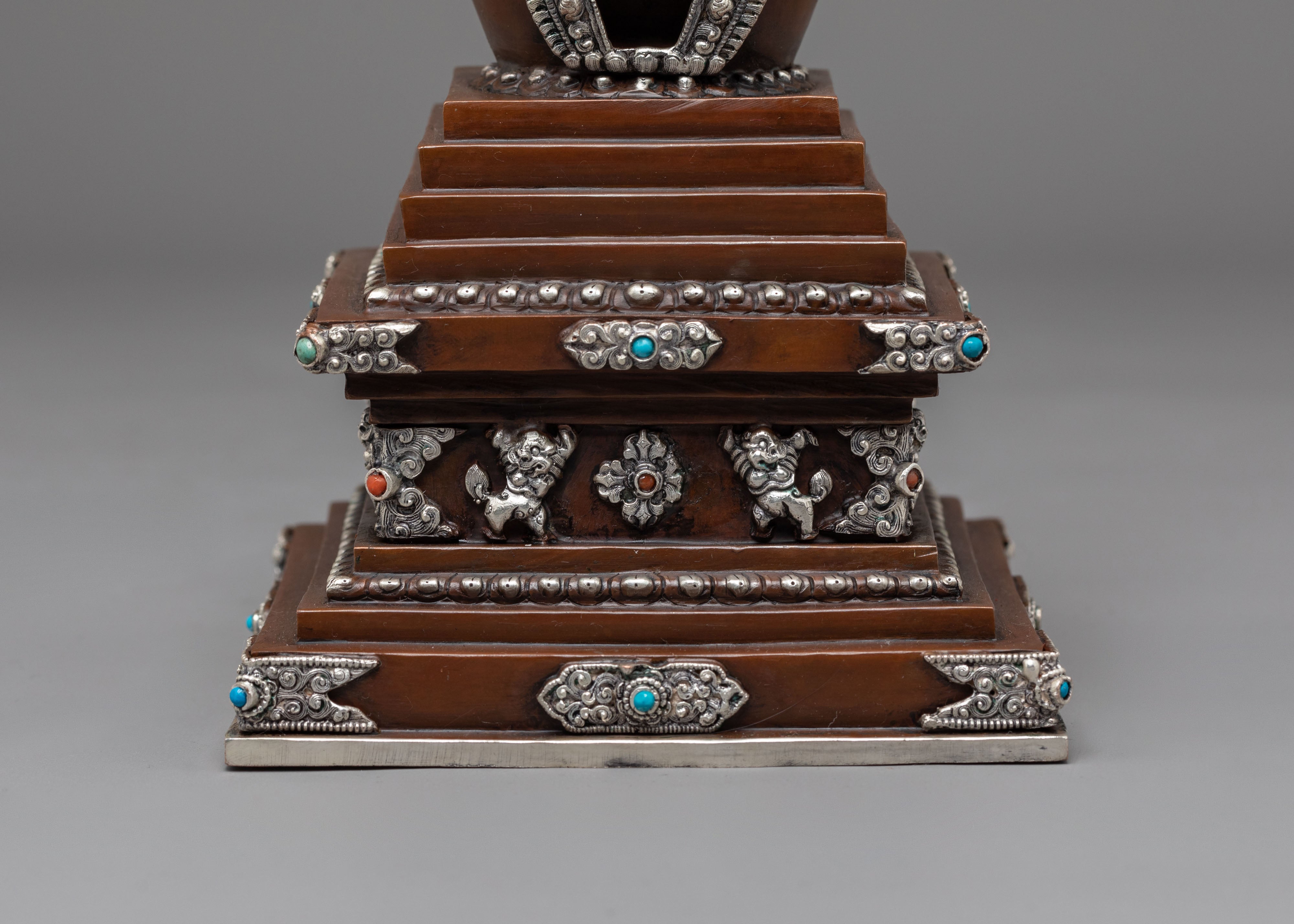 Oxidized Copper Stupa | Buddhist Ritual Altar Offering