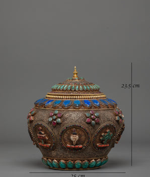 Tibetan Buddhist Dhupur Rice Pot | Himalayan Ritual Offering Vessel