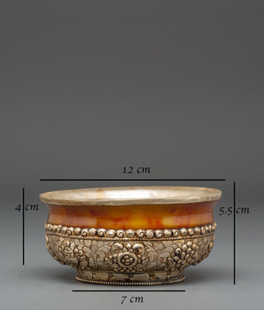 Tibetan Buddhist Offering Bowl | Meditation and Altar Decor