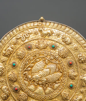 Tibetan Religious Wall Hanging | Sacred Buddhist Symbol for Peace and Prosperity