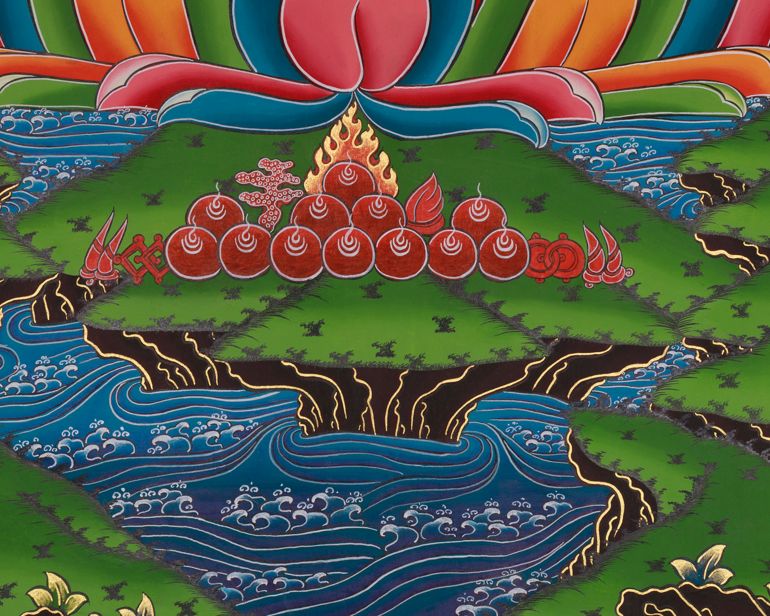 Himalayan Art of Manjushri | Sacred Thangka of Wisdom and Enlightened Clarity
