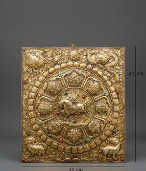 Sacred Tibetan Wind Horse Wall Hanging | Handcrafted Brass Buddhist Wall Art