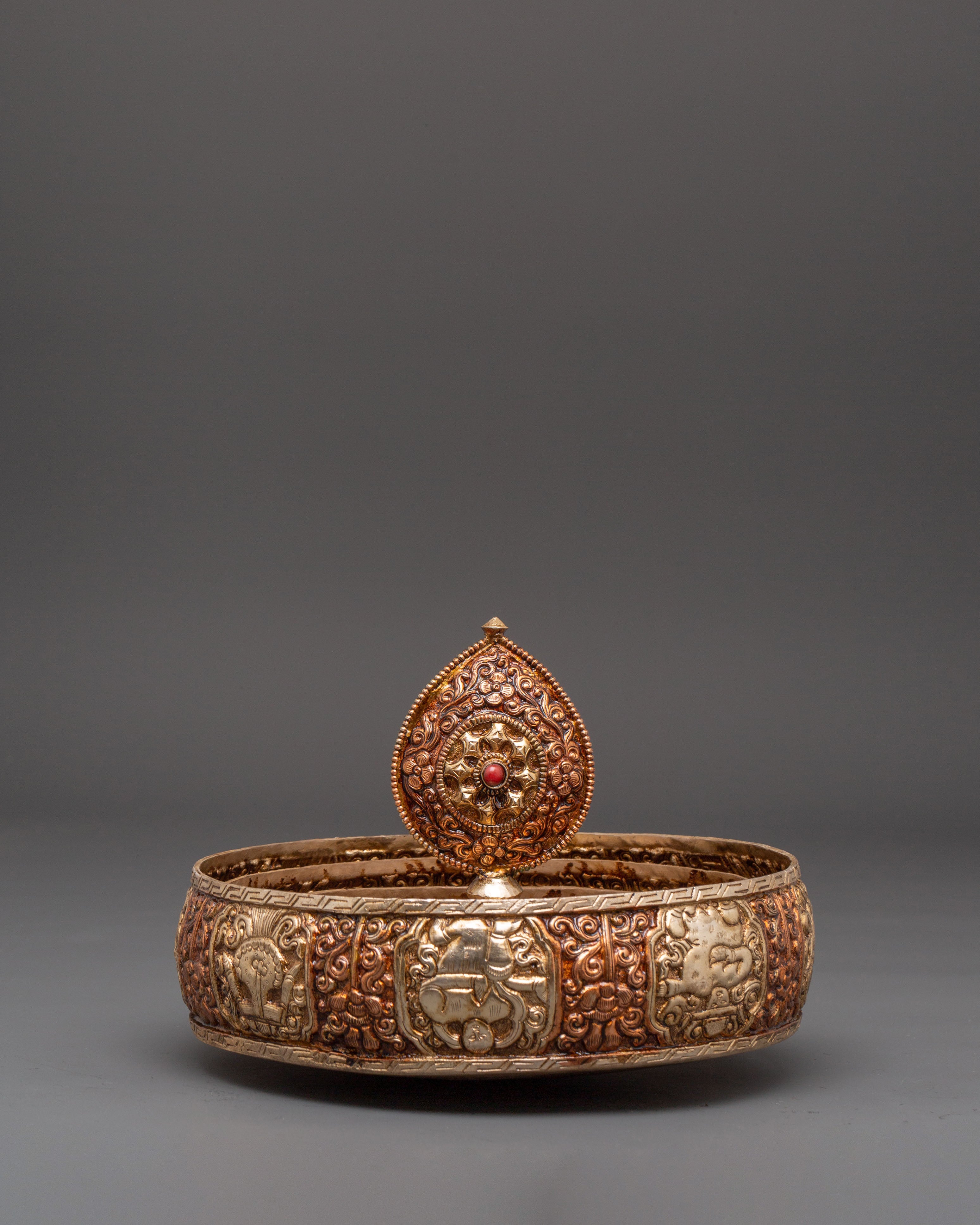 Silver Plated Offering Mandala Set | Copper Mandala for Rituals