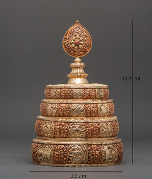 Silver Plated Offering Mandala Set | Copper Mandala for Rituals