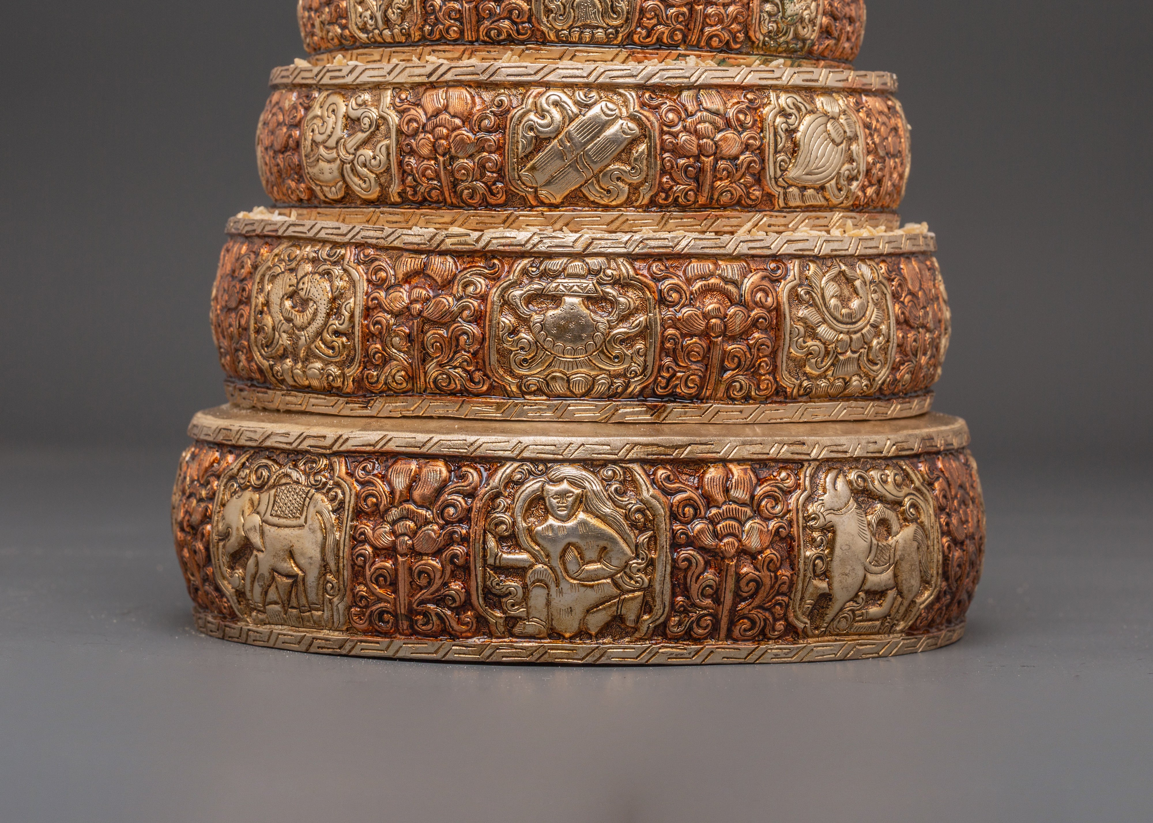 Silver Plated Offering Mandala Set | Copper Mandala for Rituals
