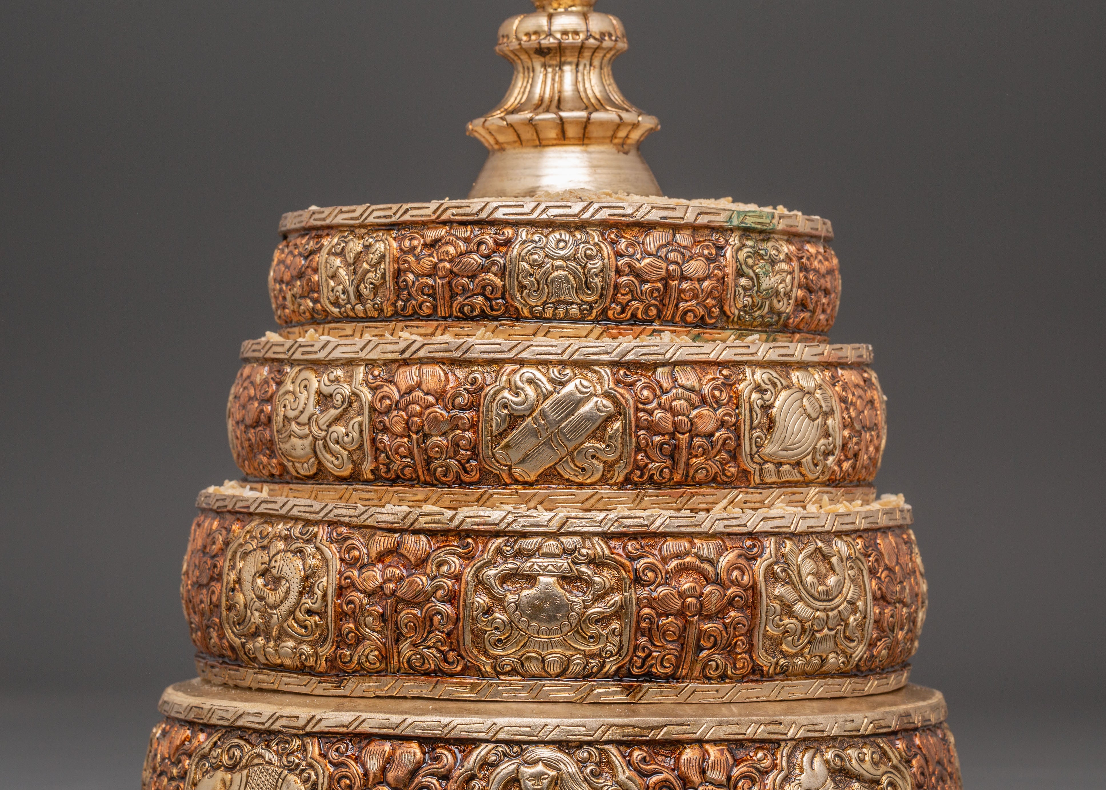 Silver Plated Offering Mandala Set | Copper Mandala for Rituals