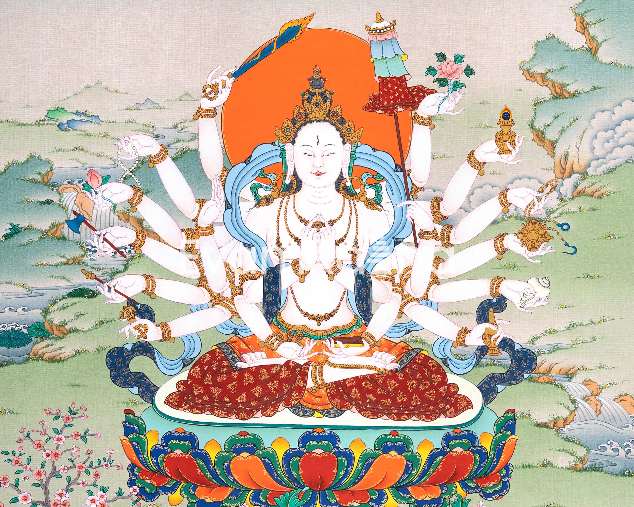Cundi Thangka Print's Graceful Presence | Embodiment of Compassion and Wisdom