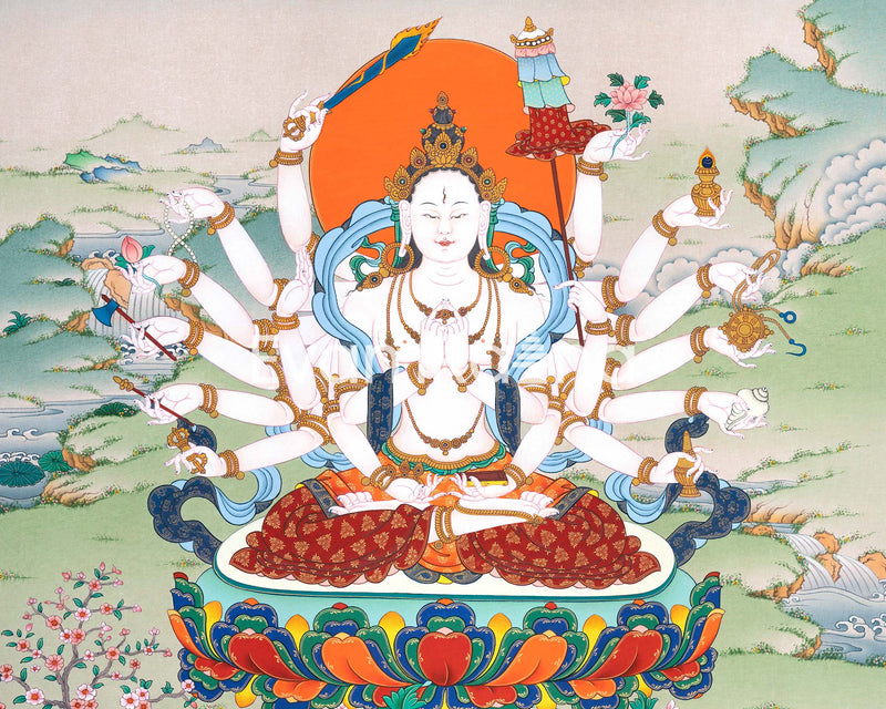 Cundi Thangka Print's Graceful Presence | Embodiment of Compassion and Wisdom