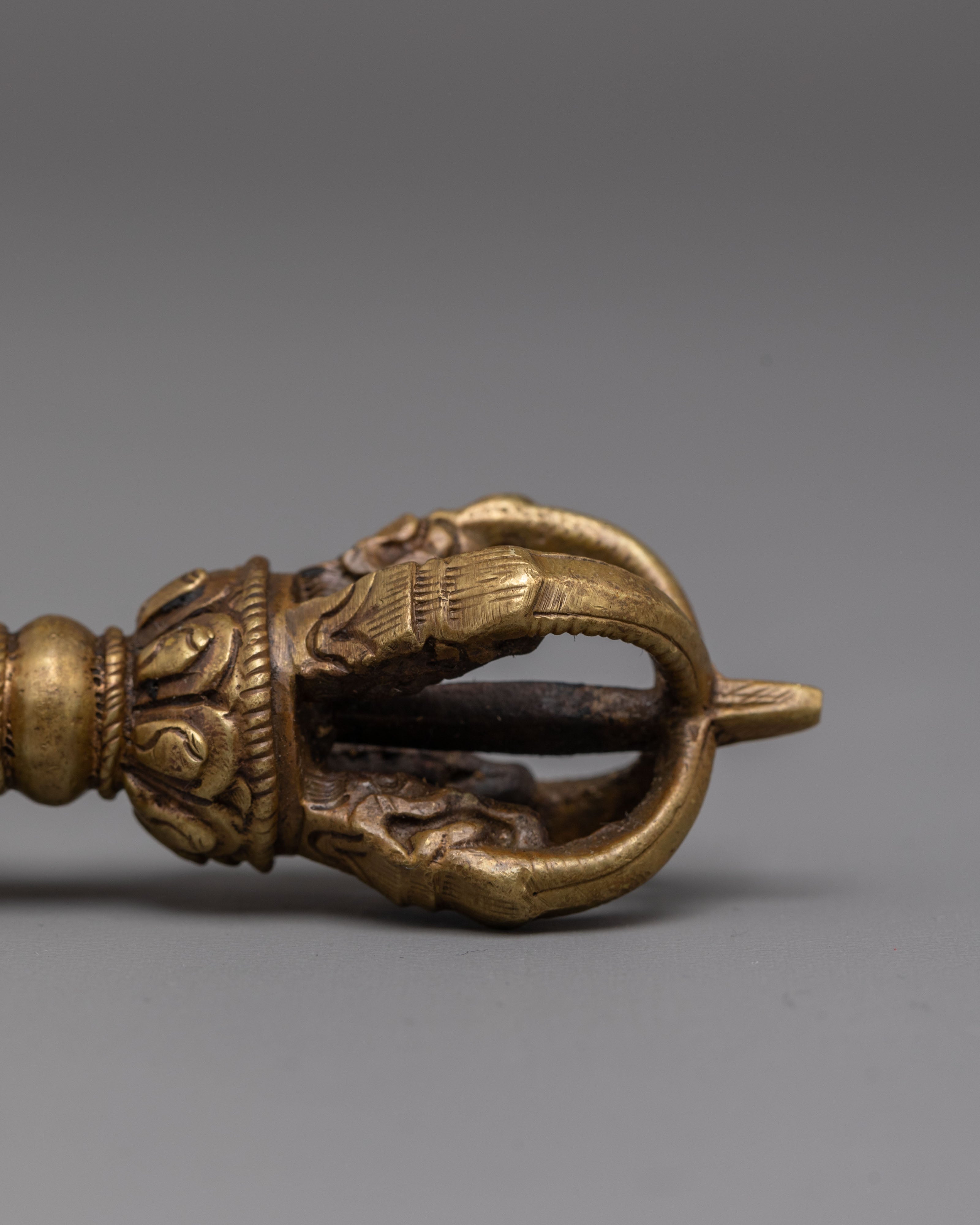 Handcrafted Vajra and Bell Set | Spiritual Brass and Bronze Deity Symbolism