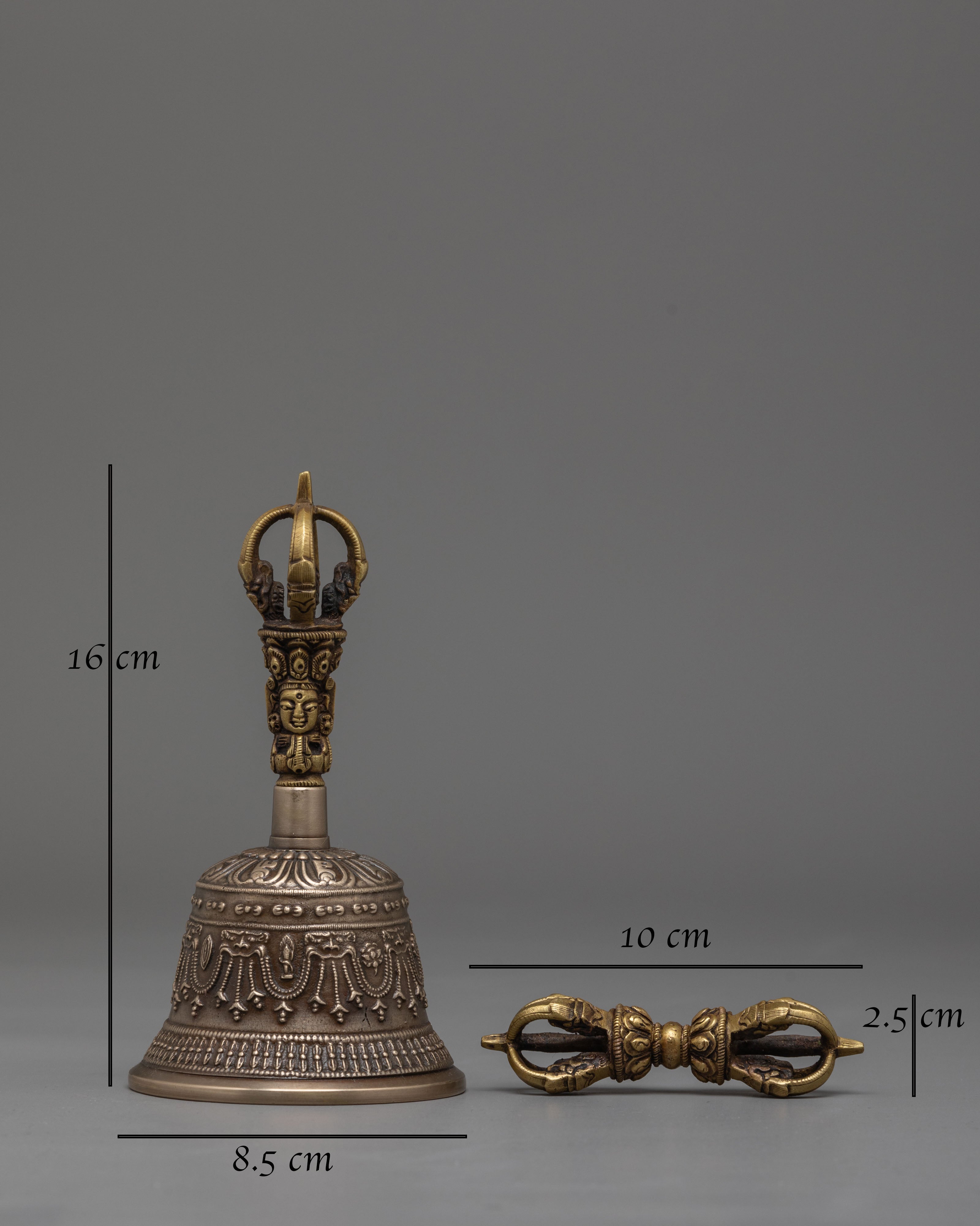 Handmade Vajra and Bell Set | Spiritual Brass and Bronze Buddhist Iconography