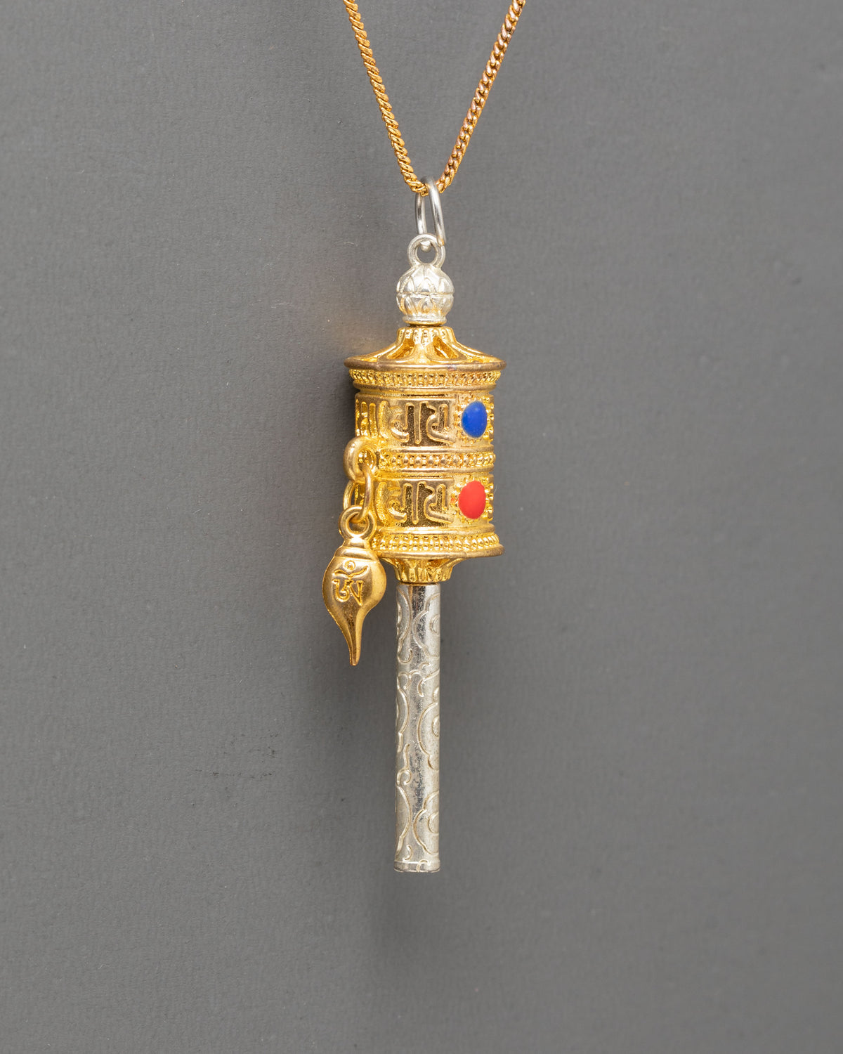 Traditional Buddhist Prayer Wheel Pendant | Himalayan Spiritual Jewelry