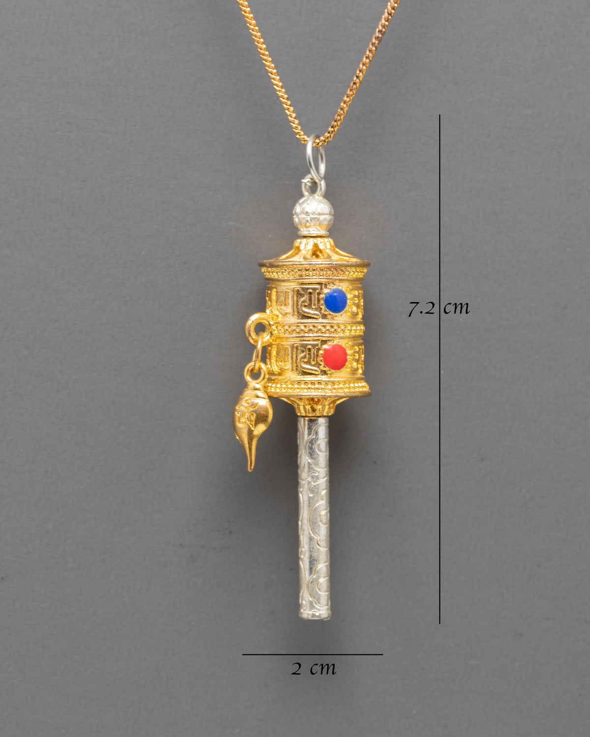 Traditional Buddhist Prayer Wheel Pendant | Himalayan Spiritual Jewelry