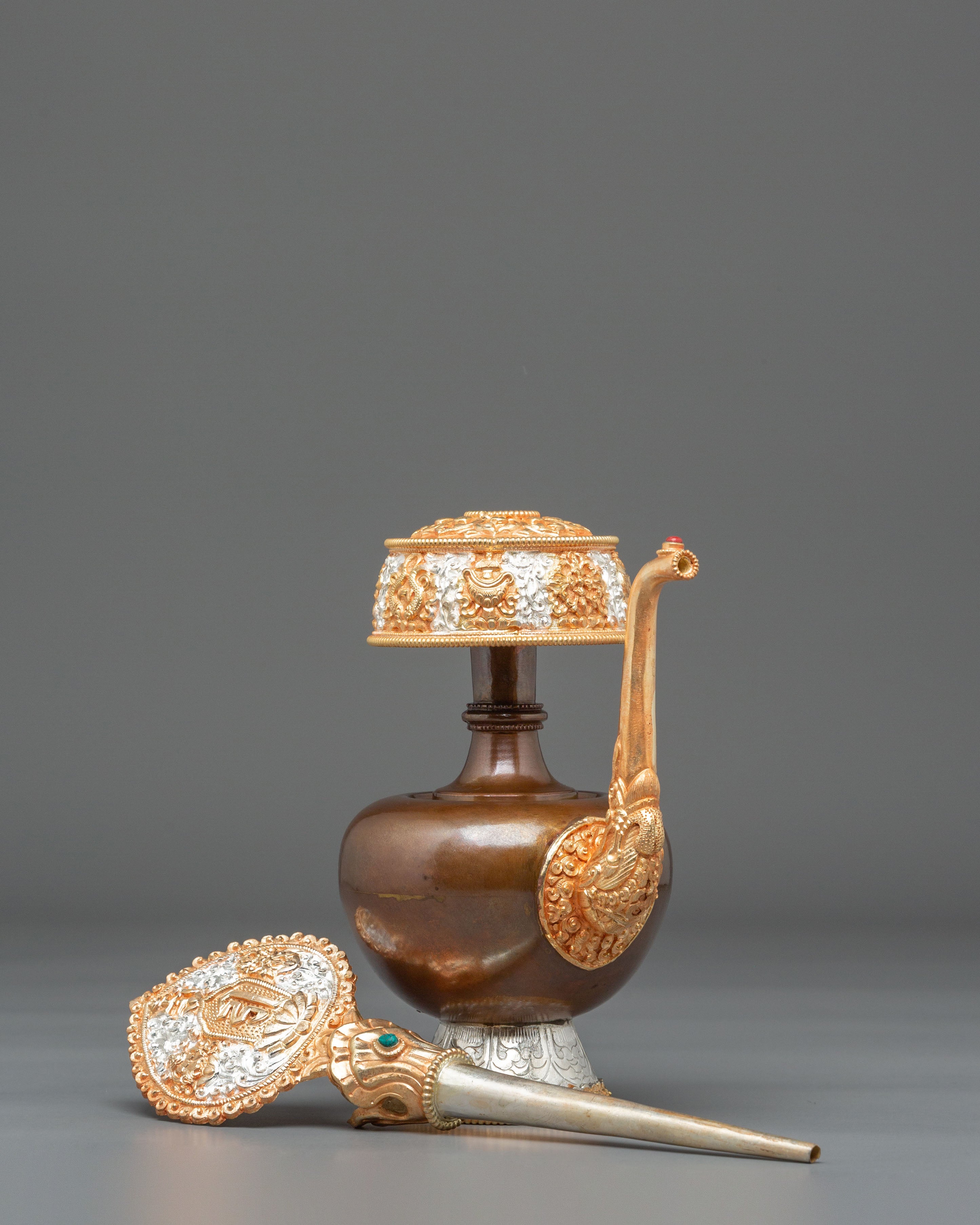 Tibetan Ceremonial Bhumba Set | Buddhist Ritual Offering Vessel