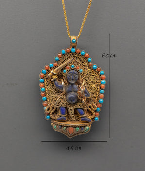 Tibetan Khadgapani Locket | Buddhist Deity Pendant of Protection and Power
