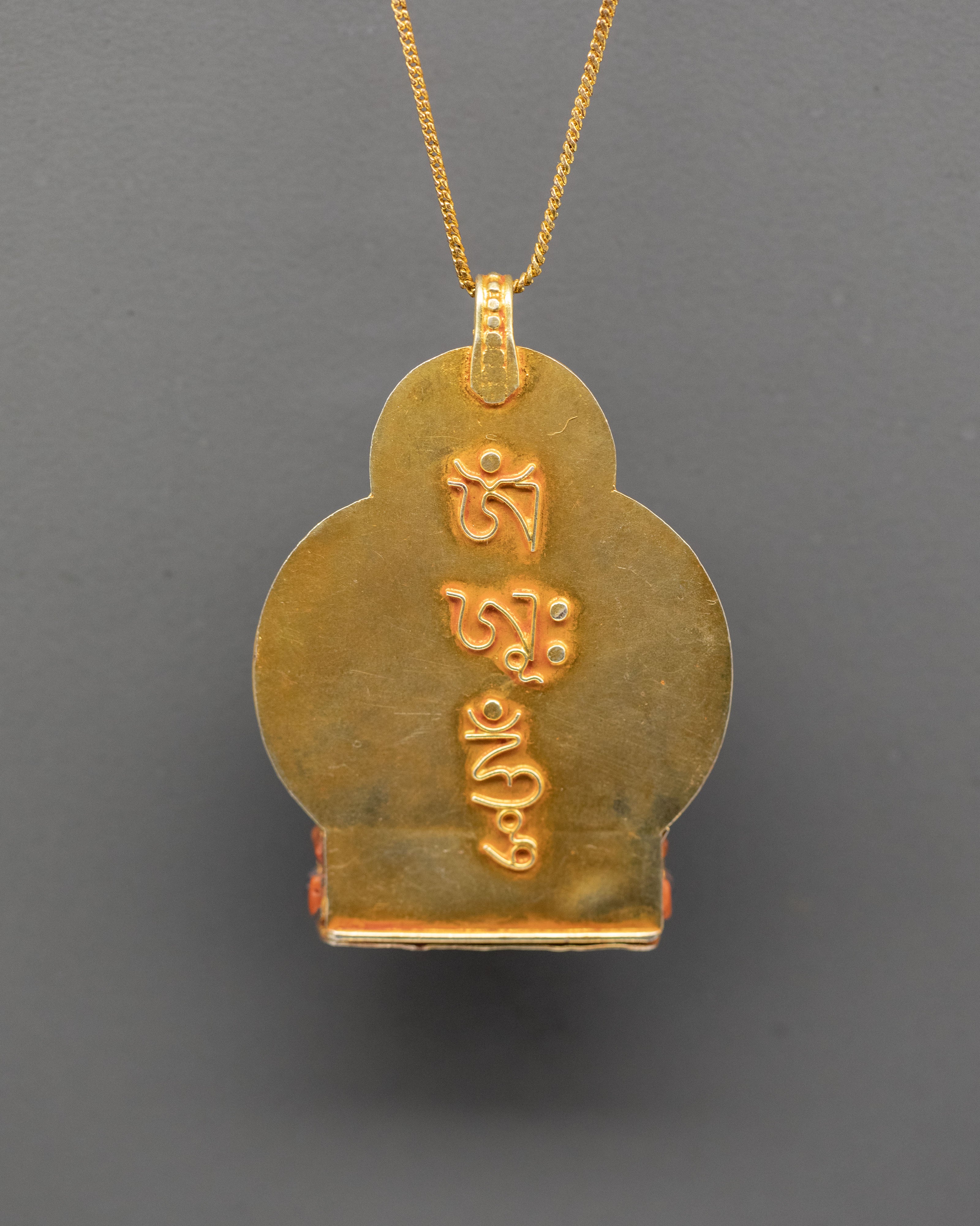 Handmade Bodhisattva Chenrezig Locket | Tibetan Compassion Pendant
