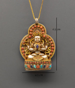 Gold Chenrezig Pendant | Symbol of Wisdom