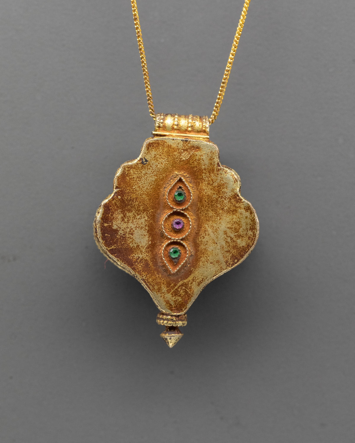 Sacred Manjushri Ghau Pendant | Gold Plated Tibetan Buddhist Wisdom Amulet