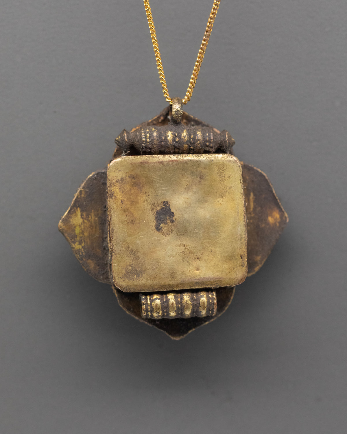 Buddhist Ghau Amulet Pendant | Gold Plated Tibetan Shrine Locket