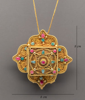 Handcrafted Tibetan Ghau Box Pendant | Himalayan Art
