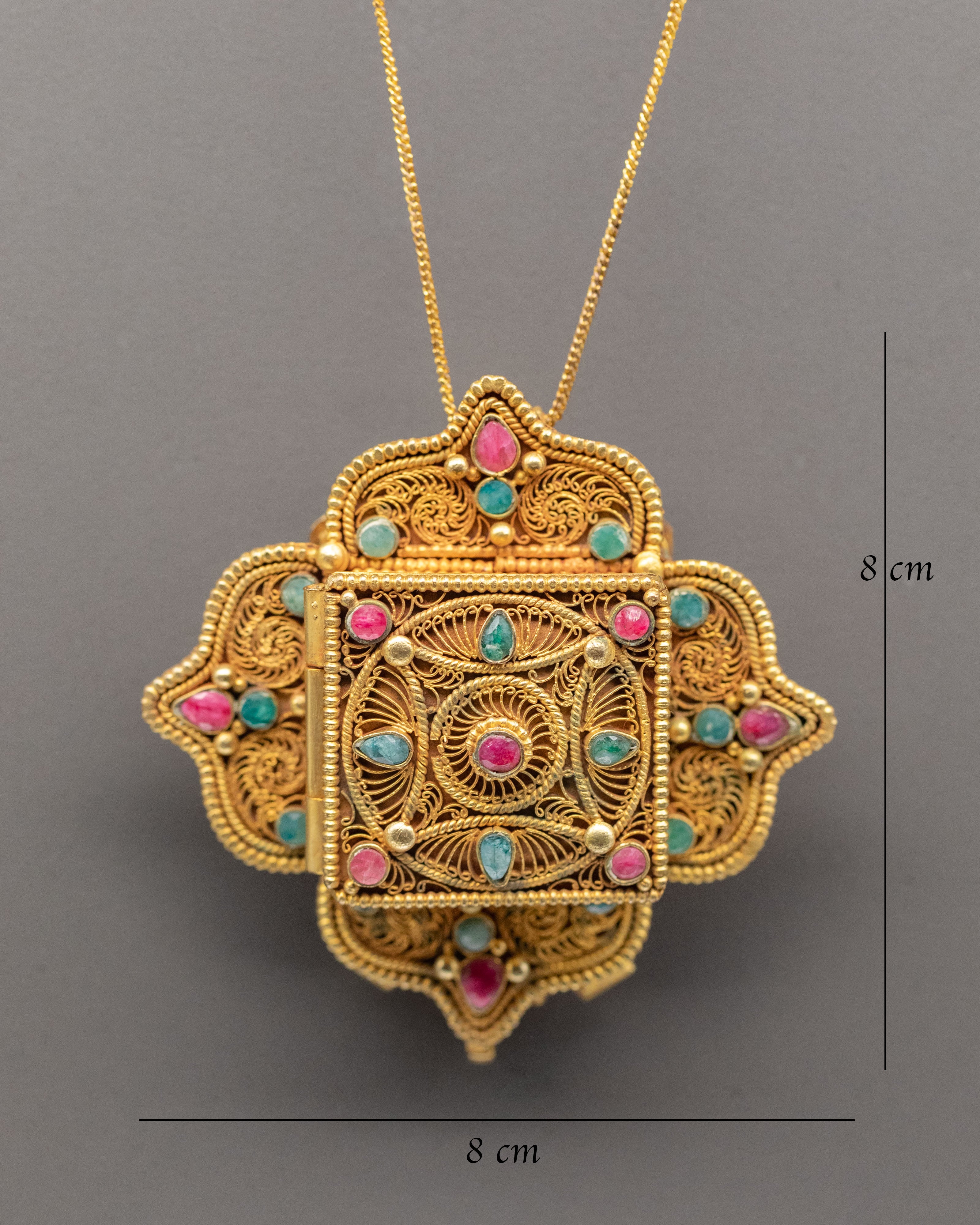 Handcrafted Tibetan Ghau Box Pendant | Himalayan Art