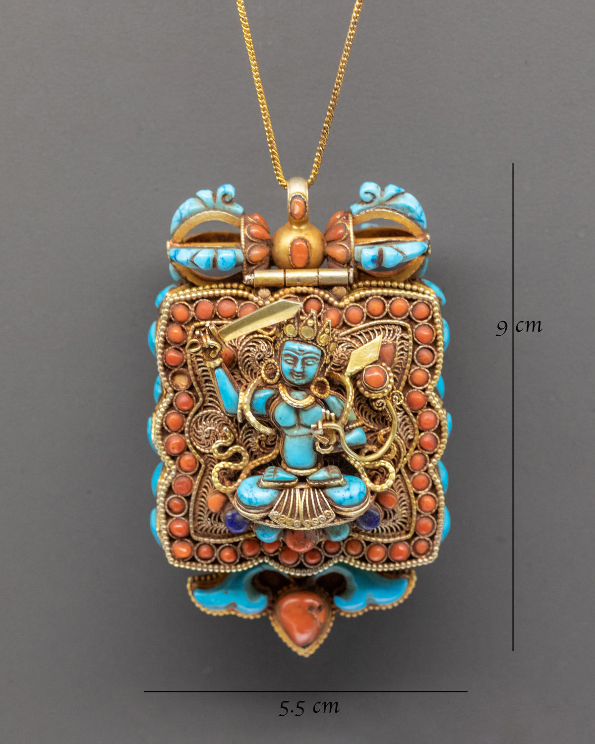 Handmade Manjushri Ghau Locket | Tibetan Buddhist Amulet of Wisdom