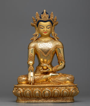 crown-shakyamuni-buddha-gilt statue