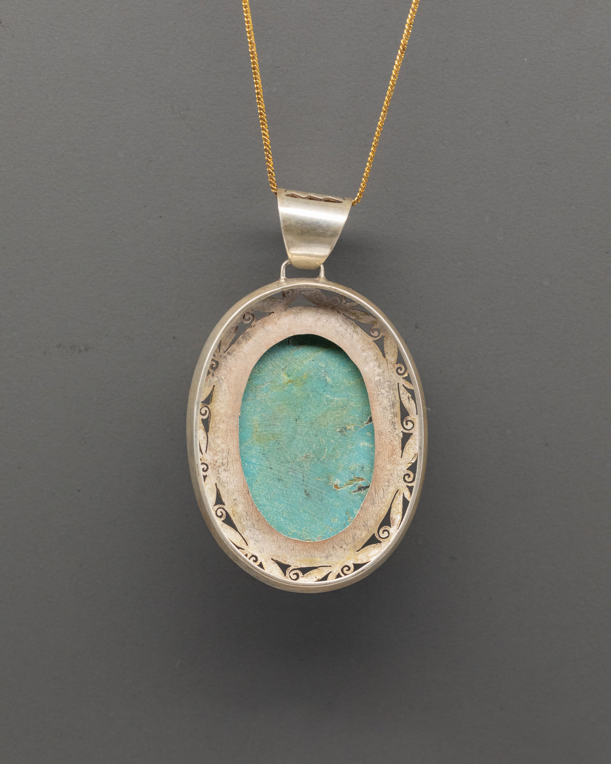 Turquoise Jewelry Pendant | Ornate Silver Design