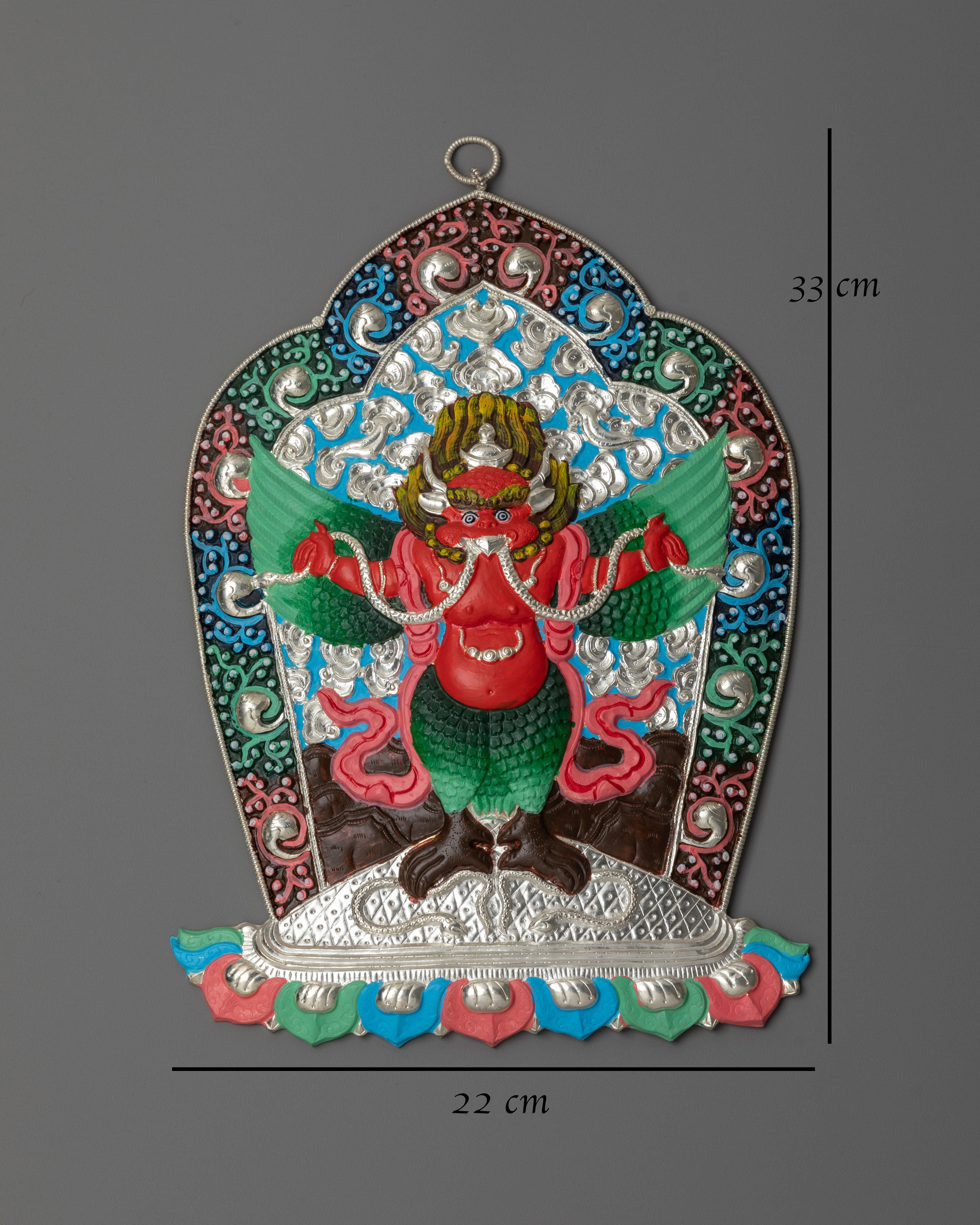 Handcrafted Buddhist Deity Garuda Wall Hanging | Mythical Bird Wall Hanging