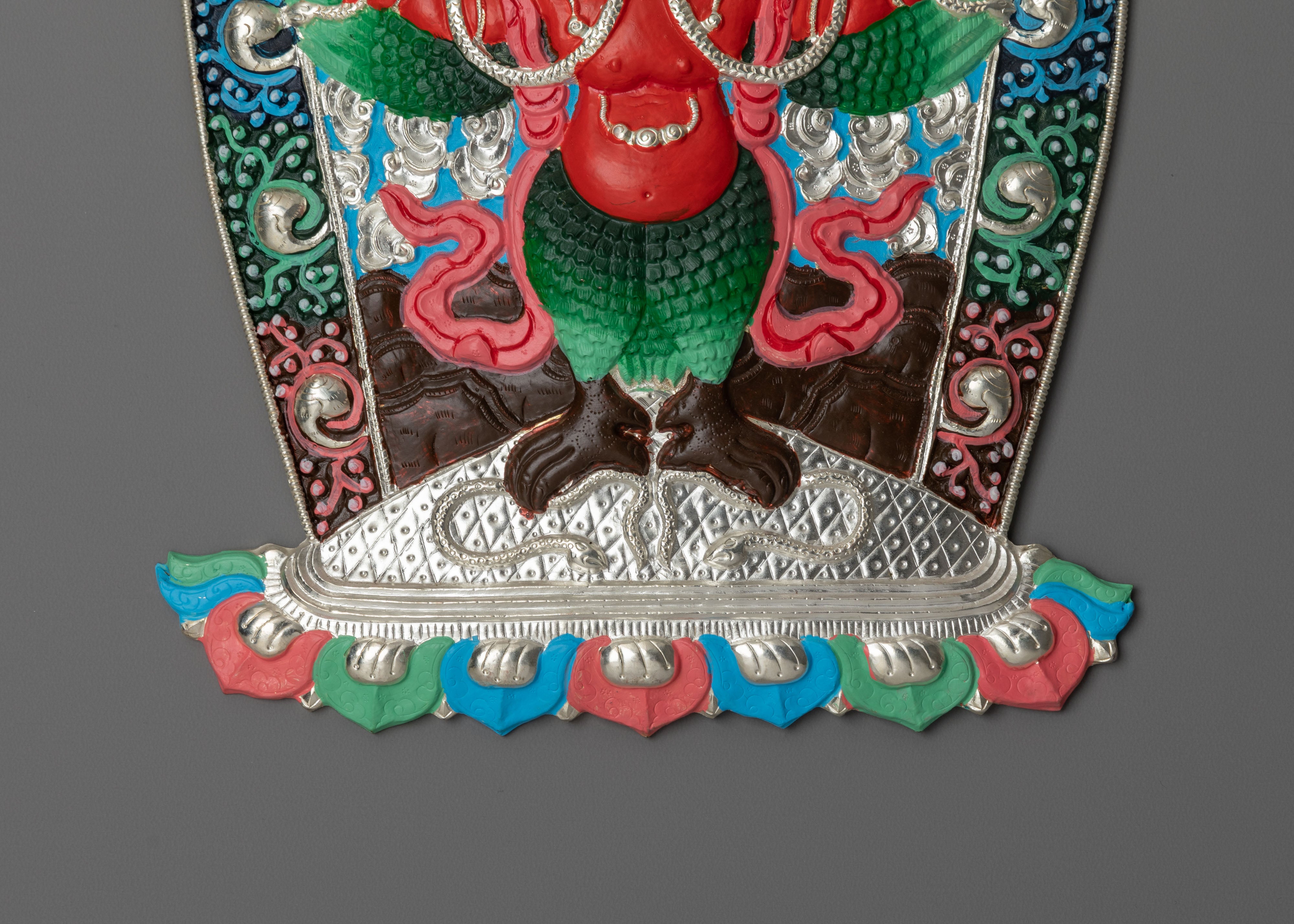 Handcrafted Buddhist Deity Garuda Wall Hanging | Mythical Bird Wall Hanging