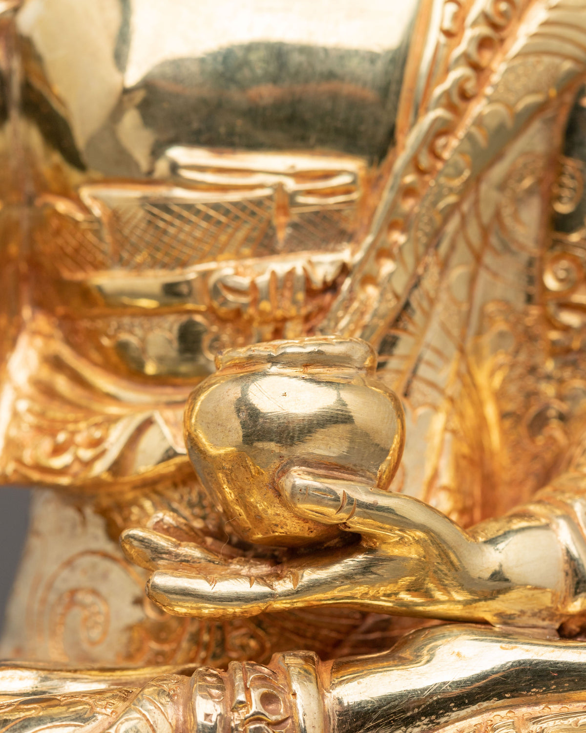 Bodhgaya Shakyamuni Buddha Statue | Gold Plated Buddhist Sculpture