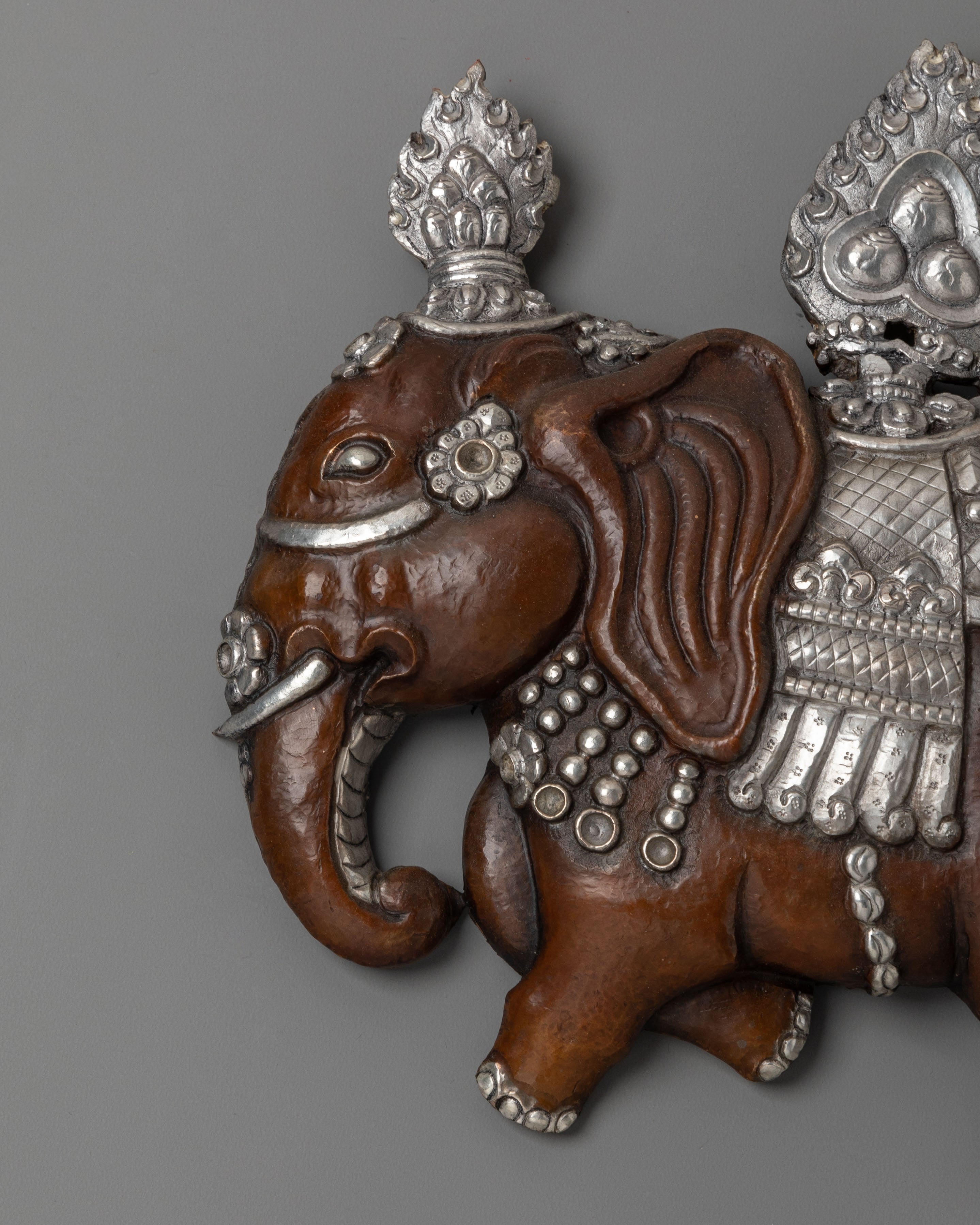 Decorative Elephant Wall Hanging | Handcrafted Oxidized Copper Artwork