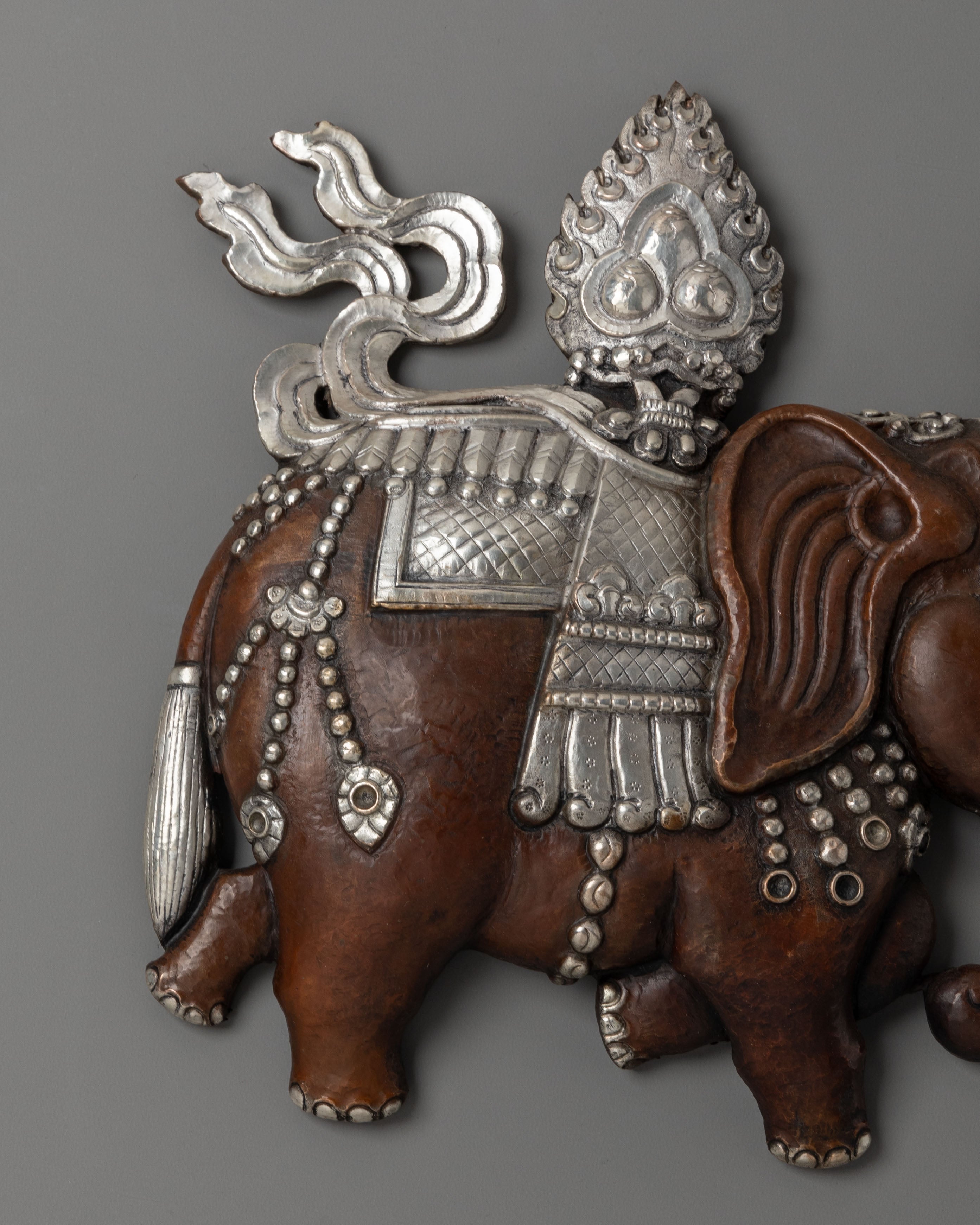 Traditional Elephant Wall Art | Handcrafted Oxidized Copper Decor