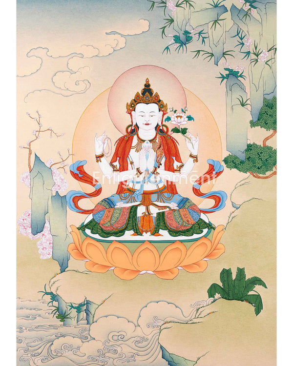 Four-Armed Chenrezig Thangka 