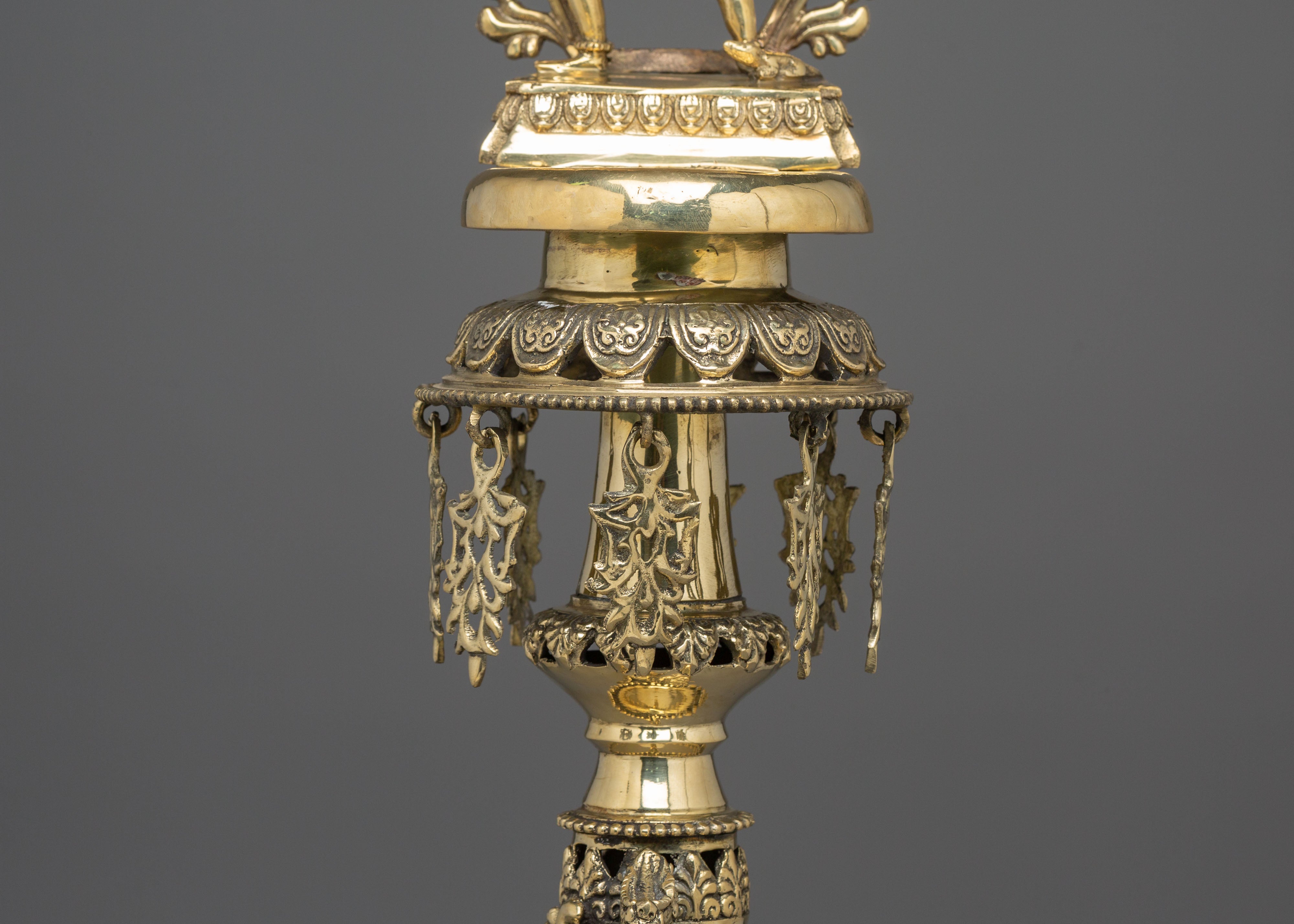 Sacred Brass Oil Lamp Set | Ganesha and Kartikeya Deity Offering Lamps
