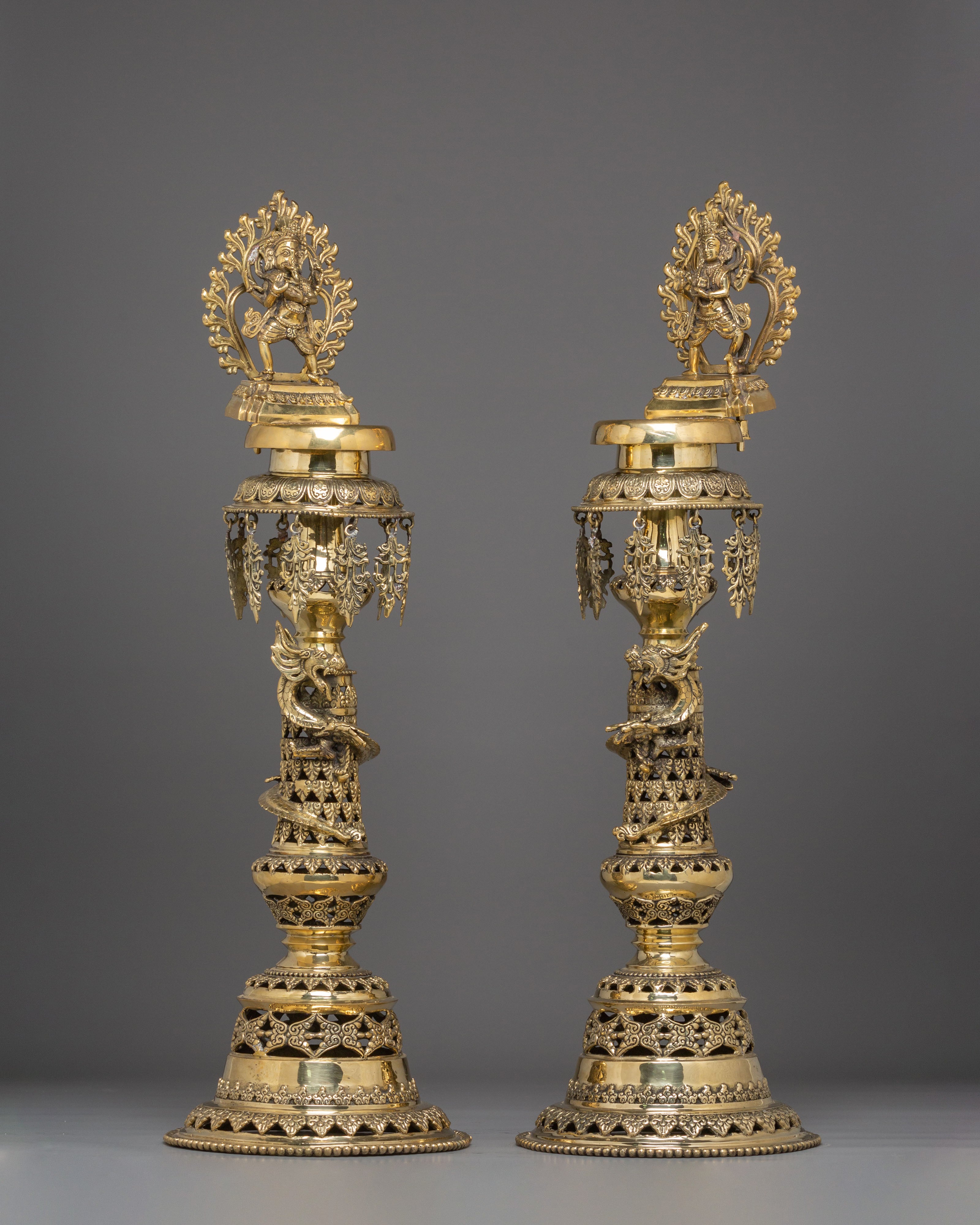 Brass Panas Lamp Set | Sacred Oil Lamp for Spiritual Offering