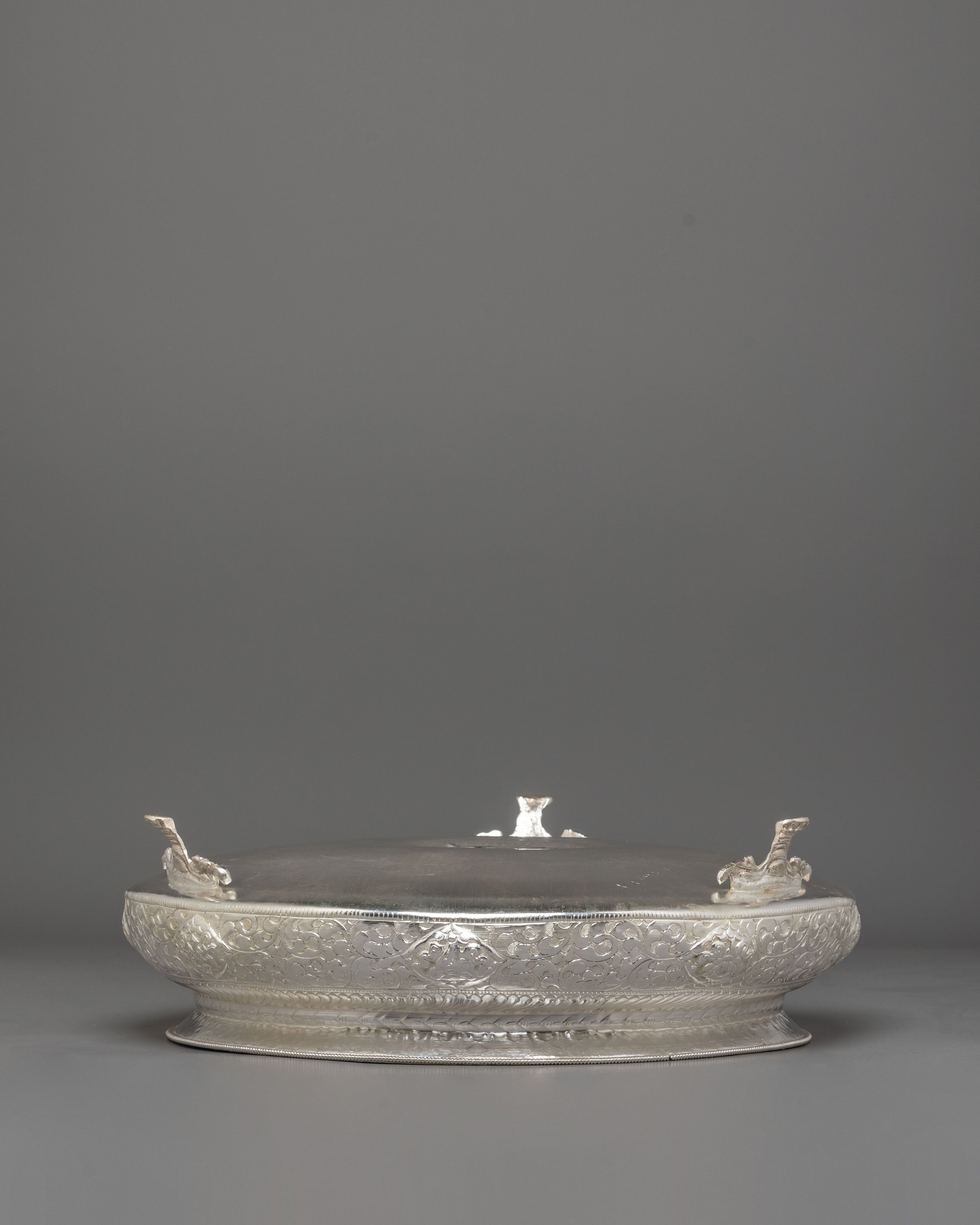 Buddhist Urli Bowl | Elegant Decorative Vessel with Vishva Vajra Design