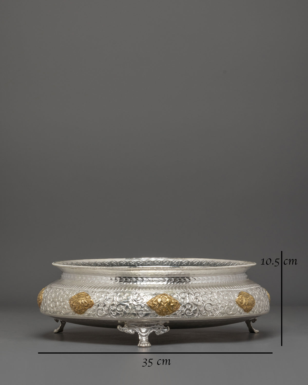 Handmade Spiritual Urli Bowl | Sacred Decorative Vessel with Vishva Vajra Design