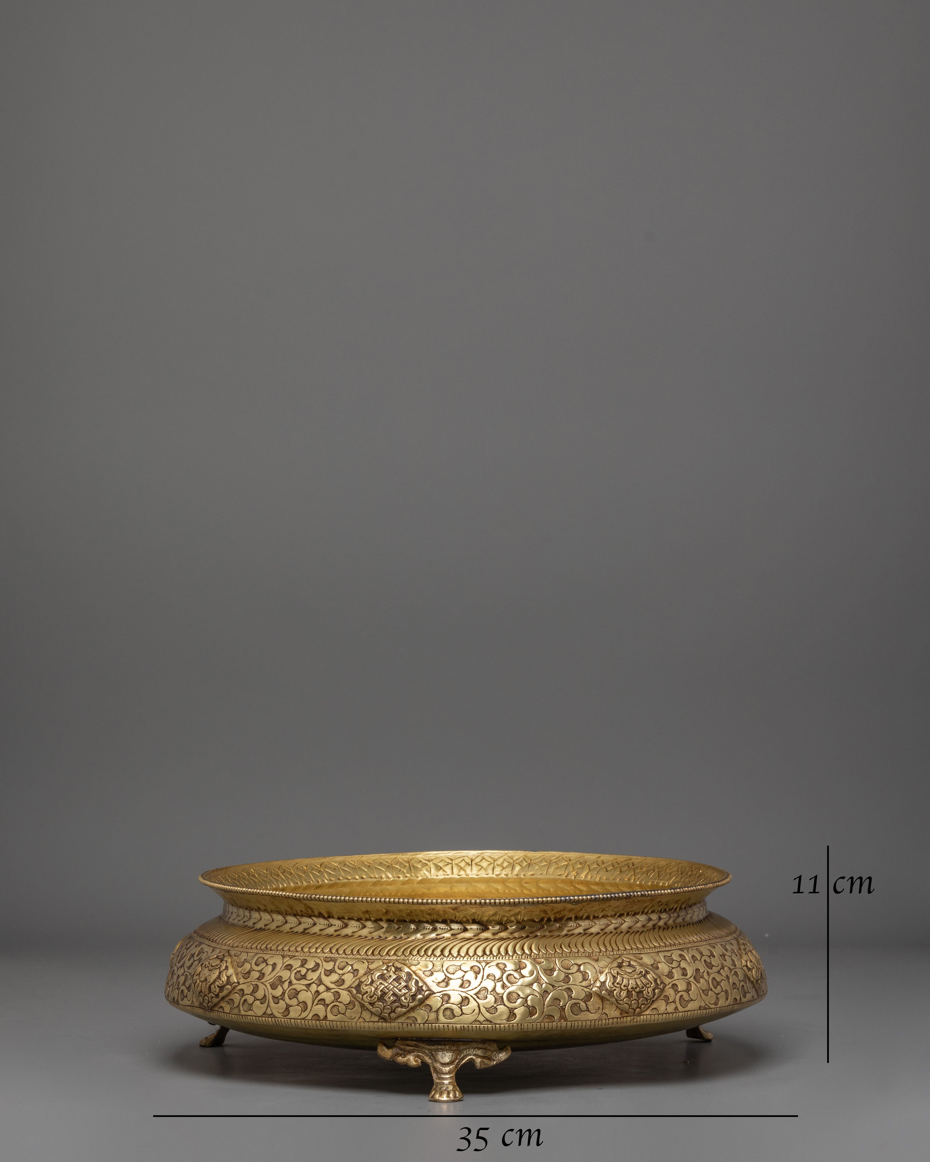 Traditional Decorative Urli Bowl | Auspicious Symbol Carving