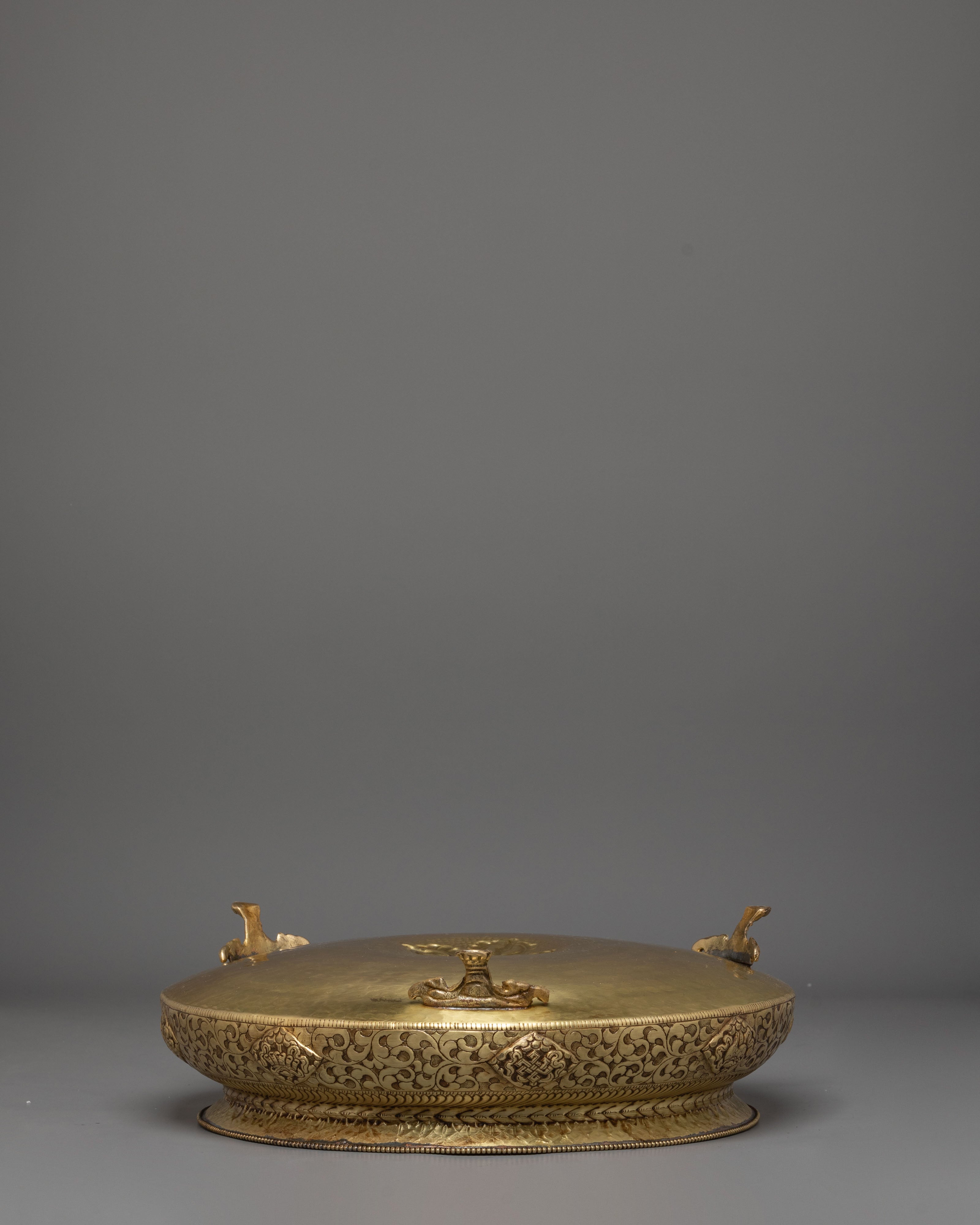 Traditional Decorative Urli Bowl | Auspicious Symbol Carving