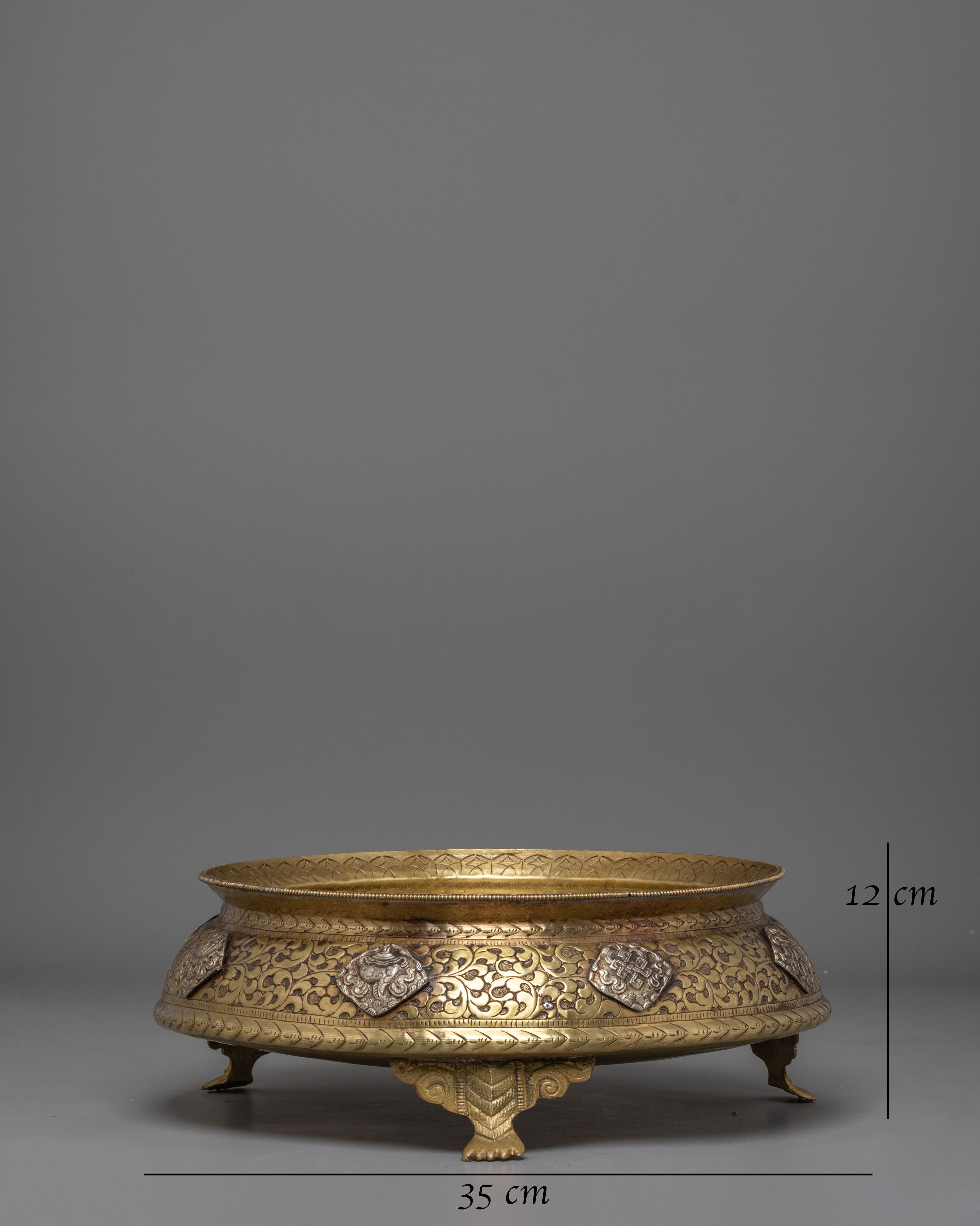 Decorative Ritual Urli Bowl | Traditional Buddhist Art