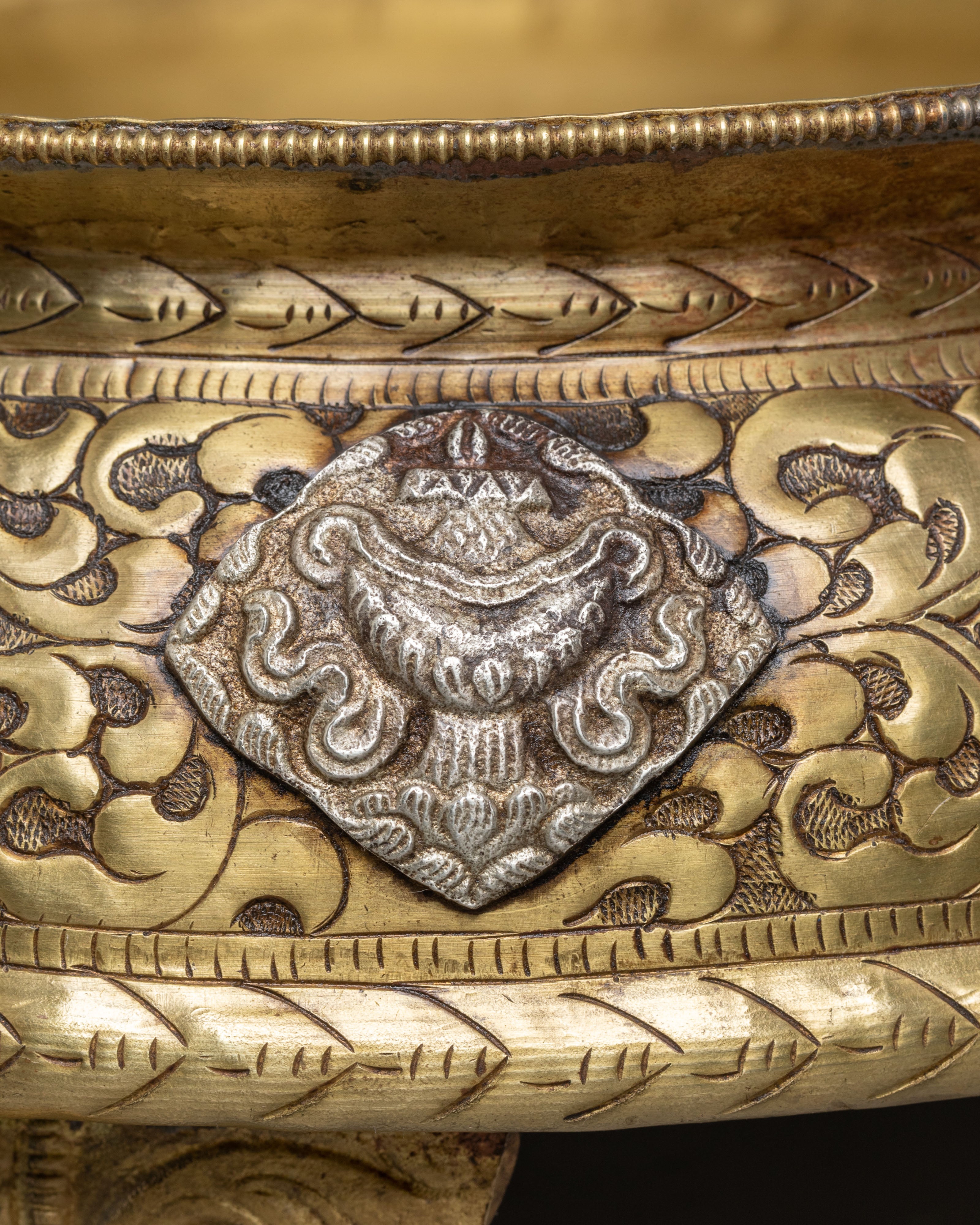 Decorative Ritual Urli Bowl | Traditional Buddhist Art