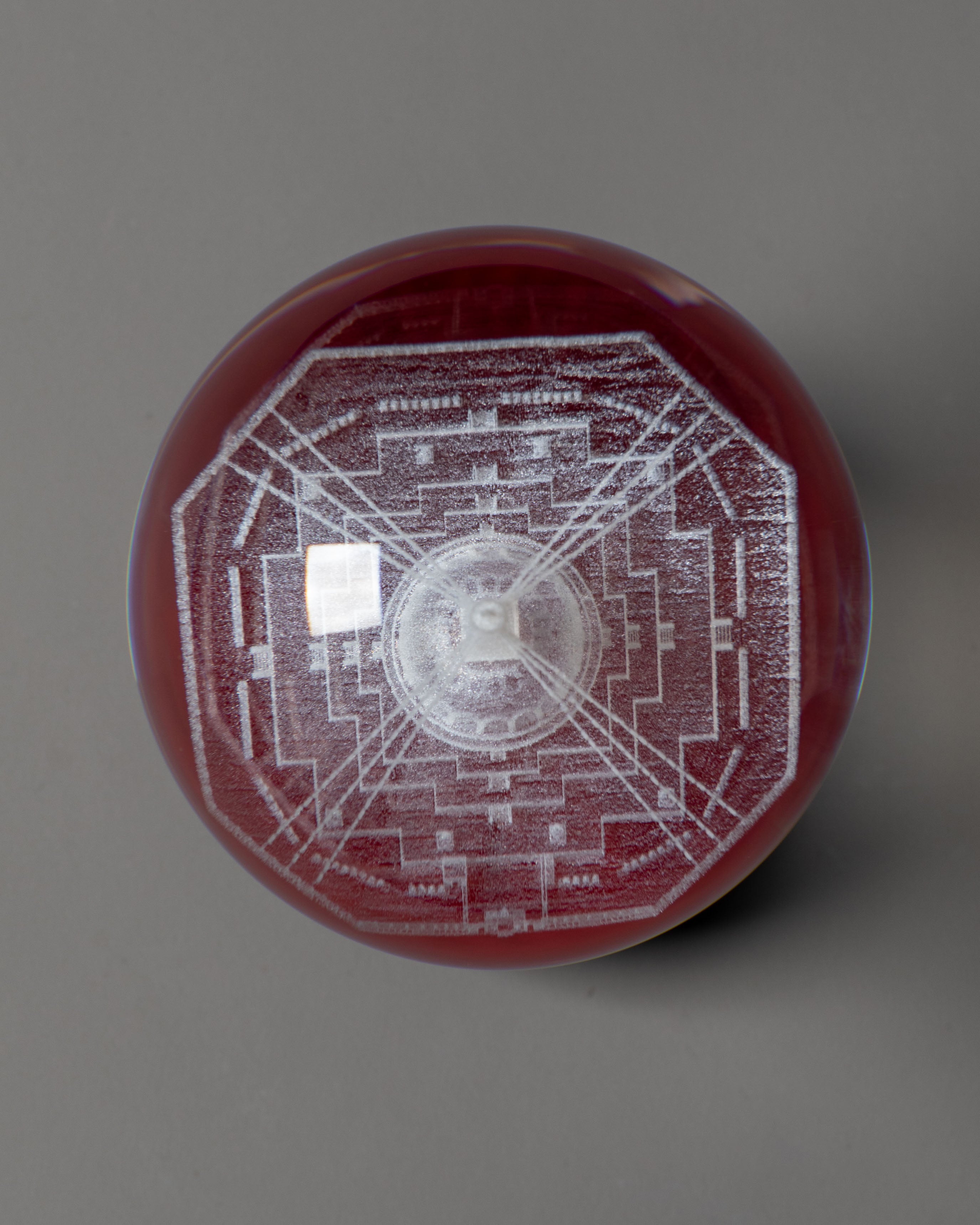 Stupa Crystal Ball | Handcrafted Glass with Wooden Base