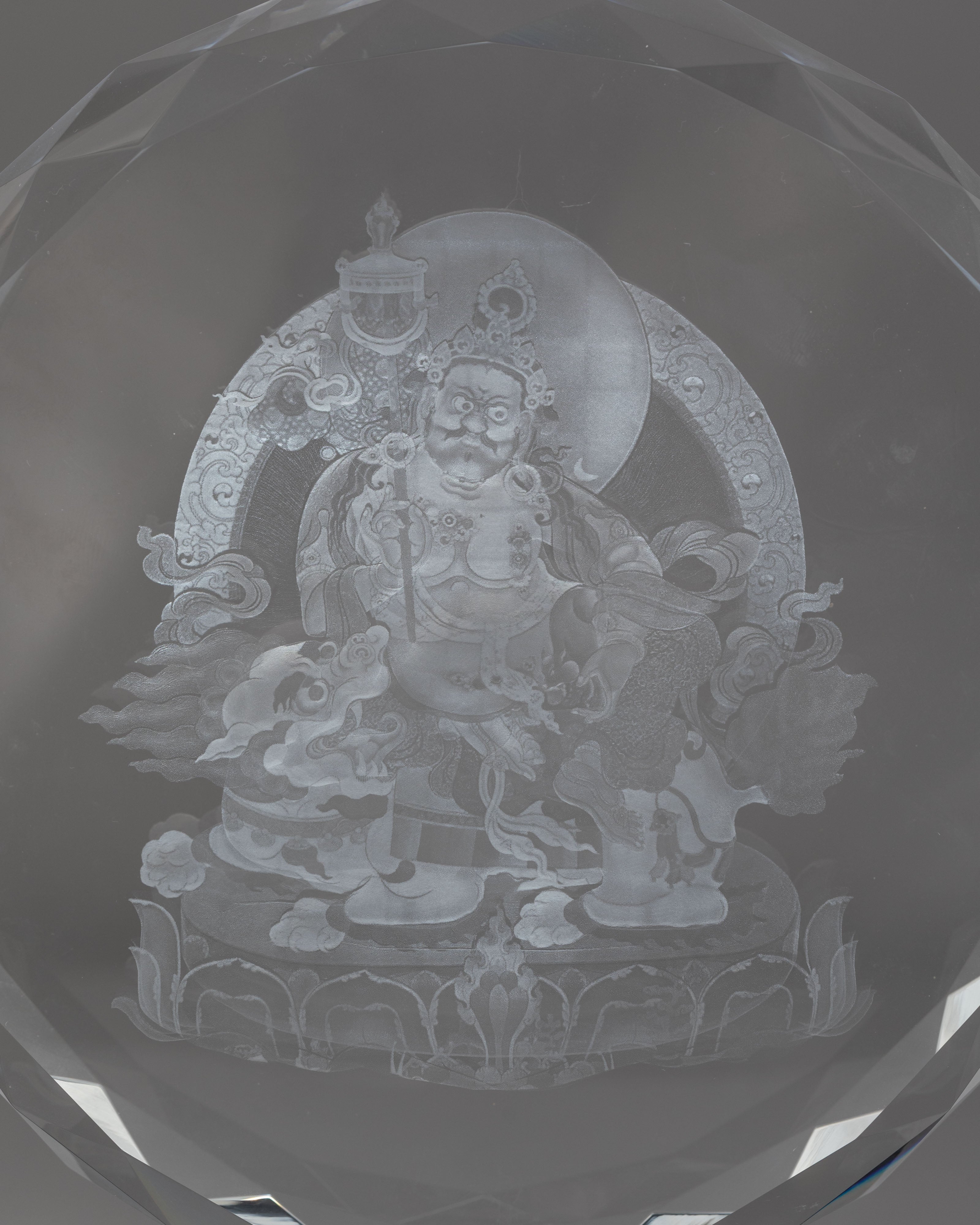 Namtoshe Glass Art | Illuminated Glass Sculpture with Wooden Base