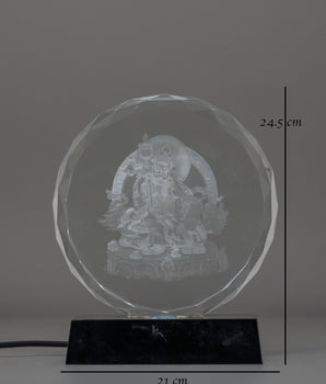 Namtoshe Glass Art | Illuminated Glass Sculpture with Wooden Base