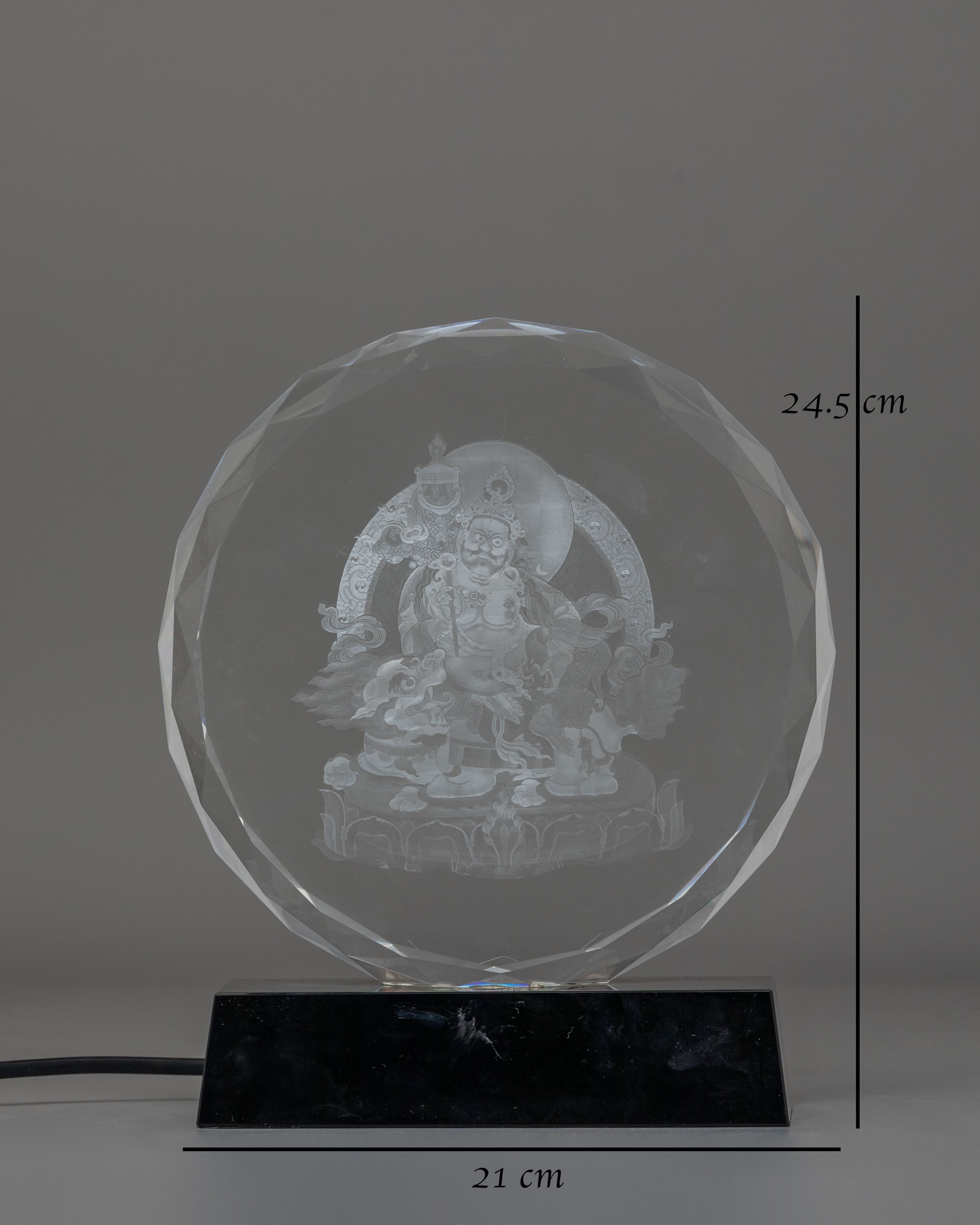 Namtoshe Glass Art | Illuminated Glass Sculpture with Wooden Base