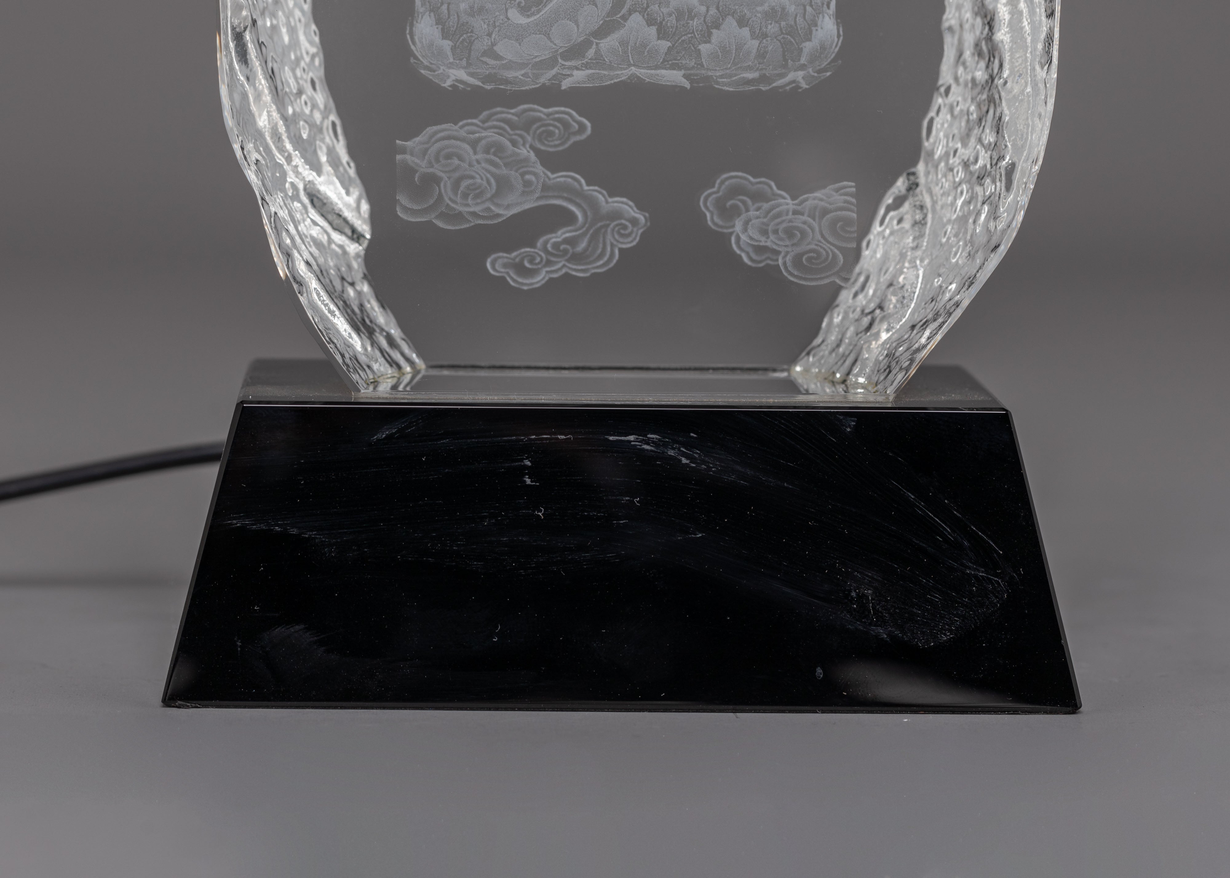 Guru Rinpoche Glass Decor | Wooden Base & Glass Spiritual Art