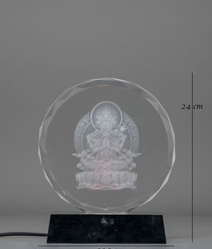 Chenrezig Glass Art for Decor | Bodhisattva of Compassion