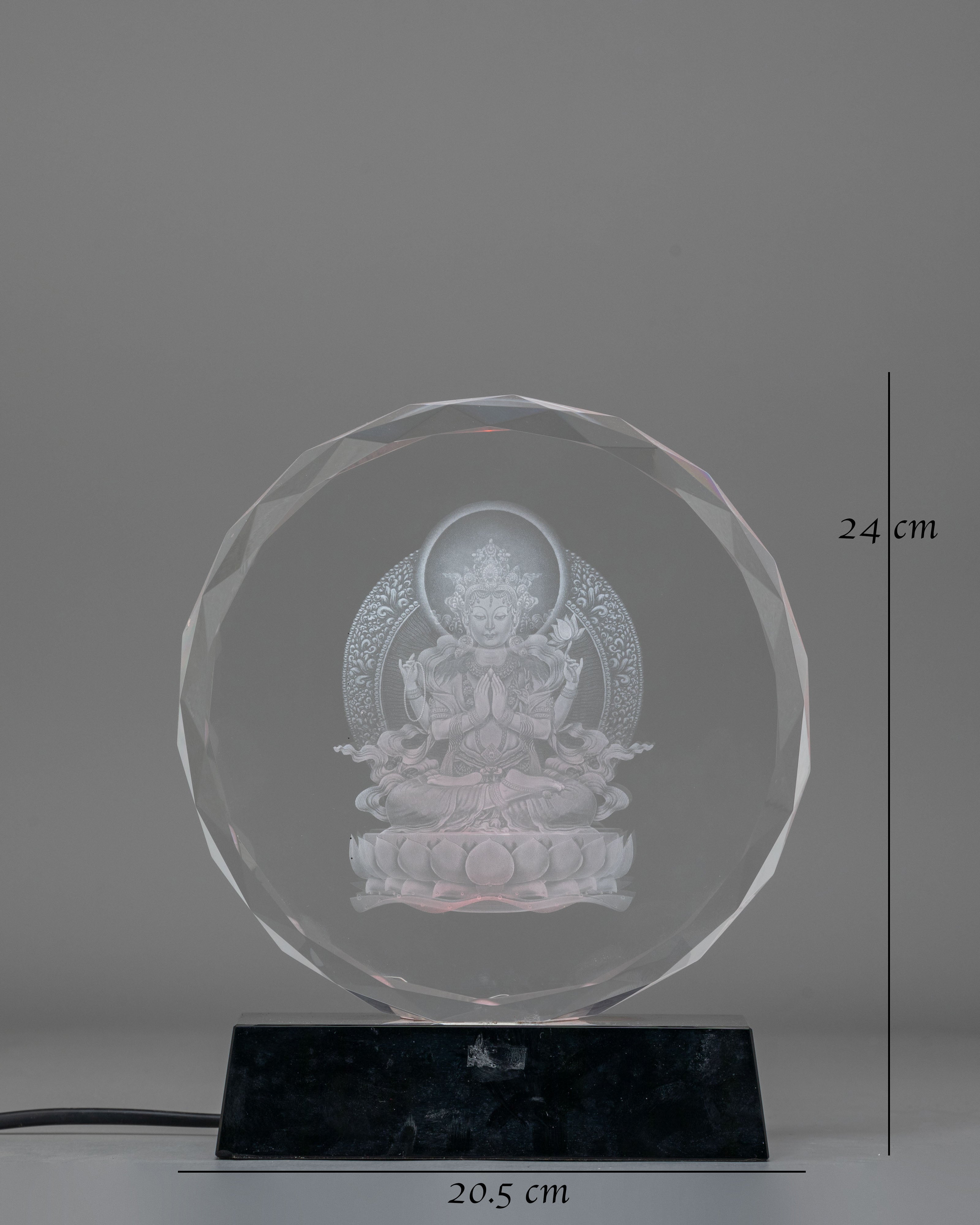 Chenrezig Glass Art for Decor | Bodhisattva of Compassion